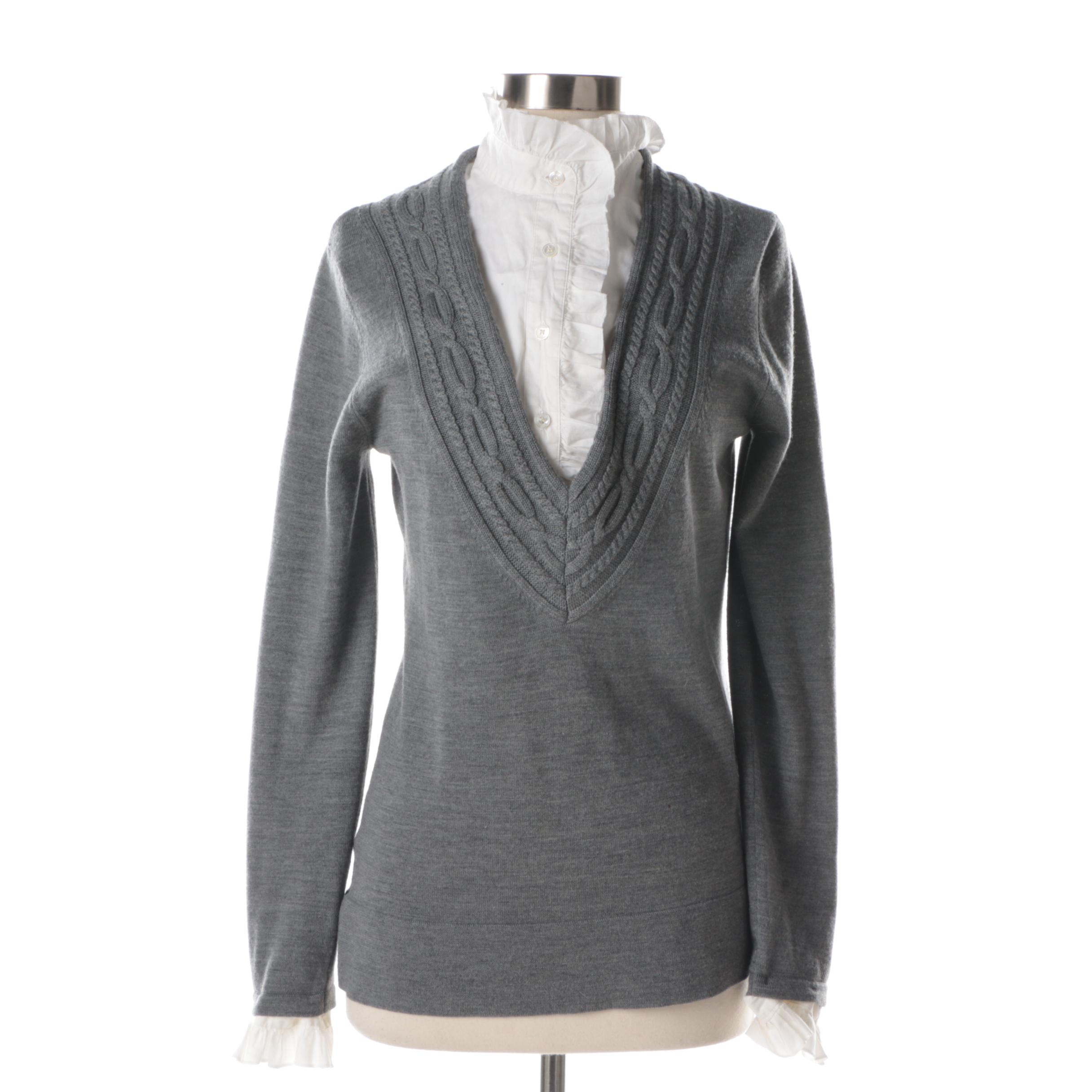 Tory Burch Wool Sweater with Detachable Inserts