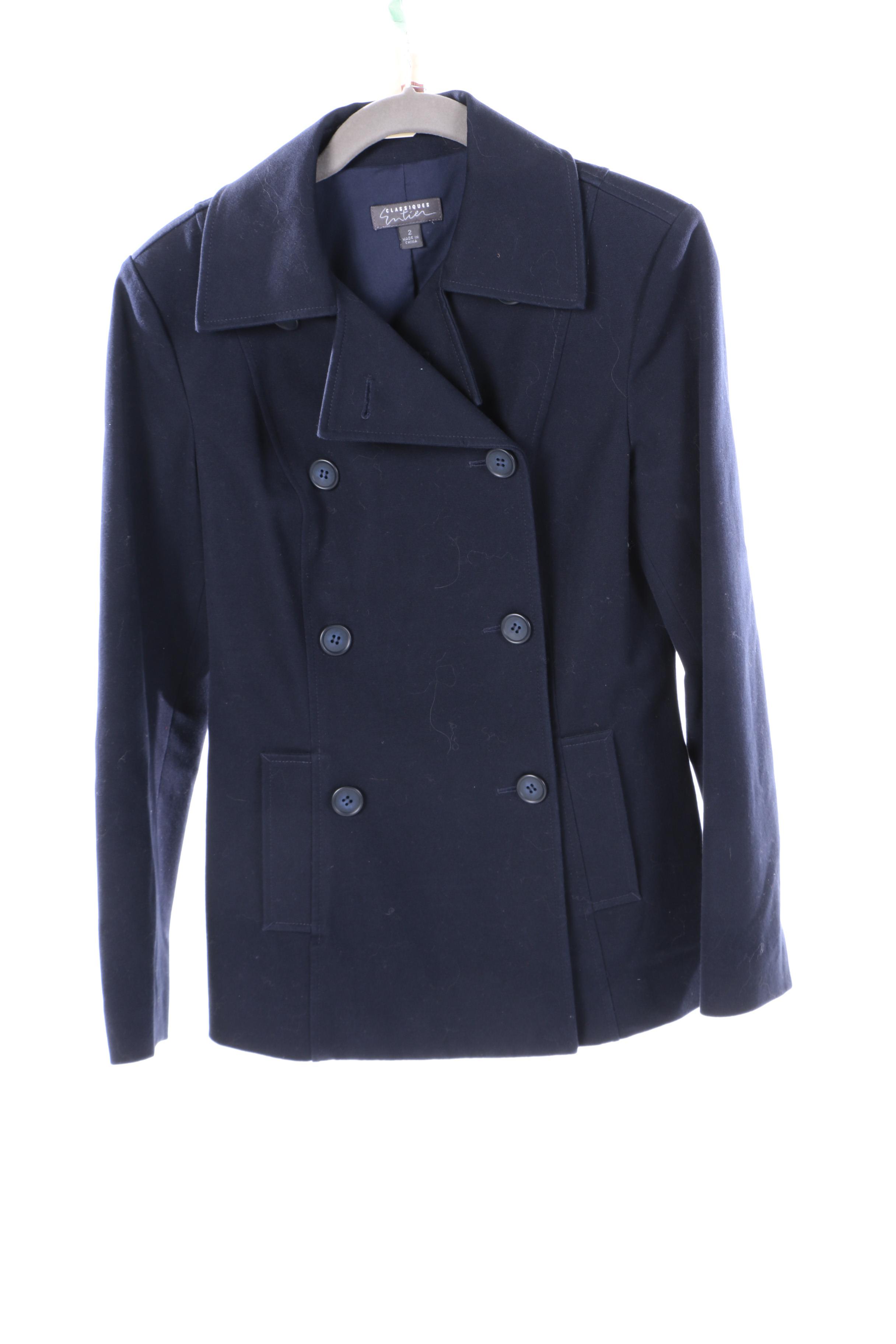 Peacoats and Sweater with Mongolian Lamb Fur Collar Including Saks Fifth Avenue