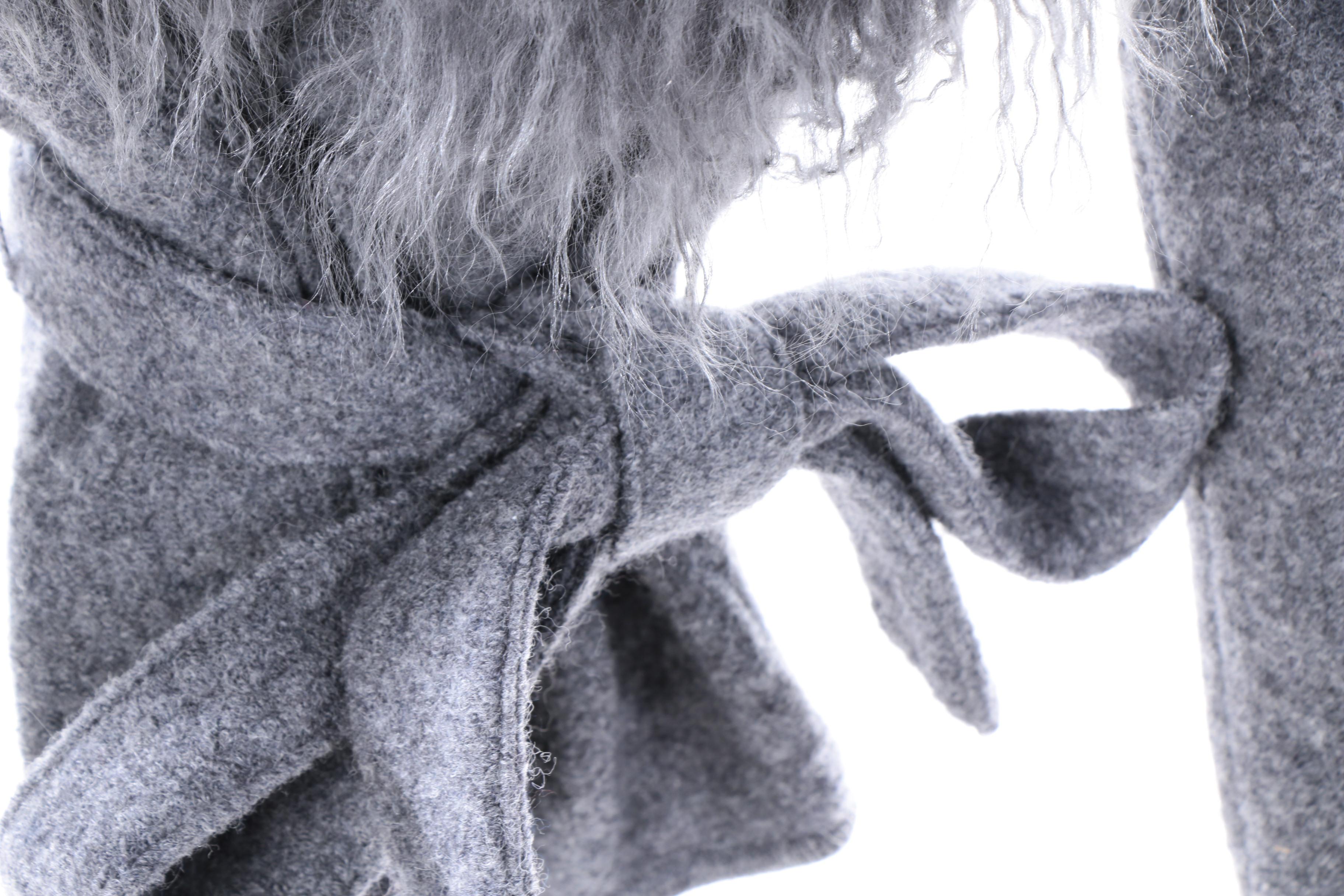 Peacoats and Sweater with Mongolian Lamb Fur Collar Including Saks Fifth Avenue