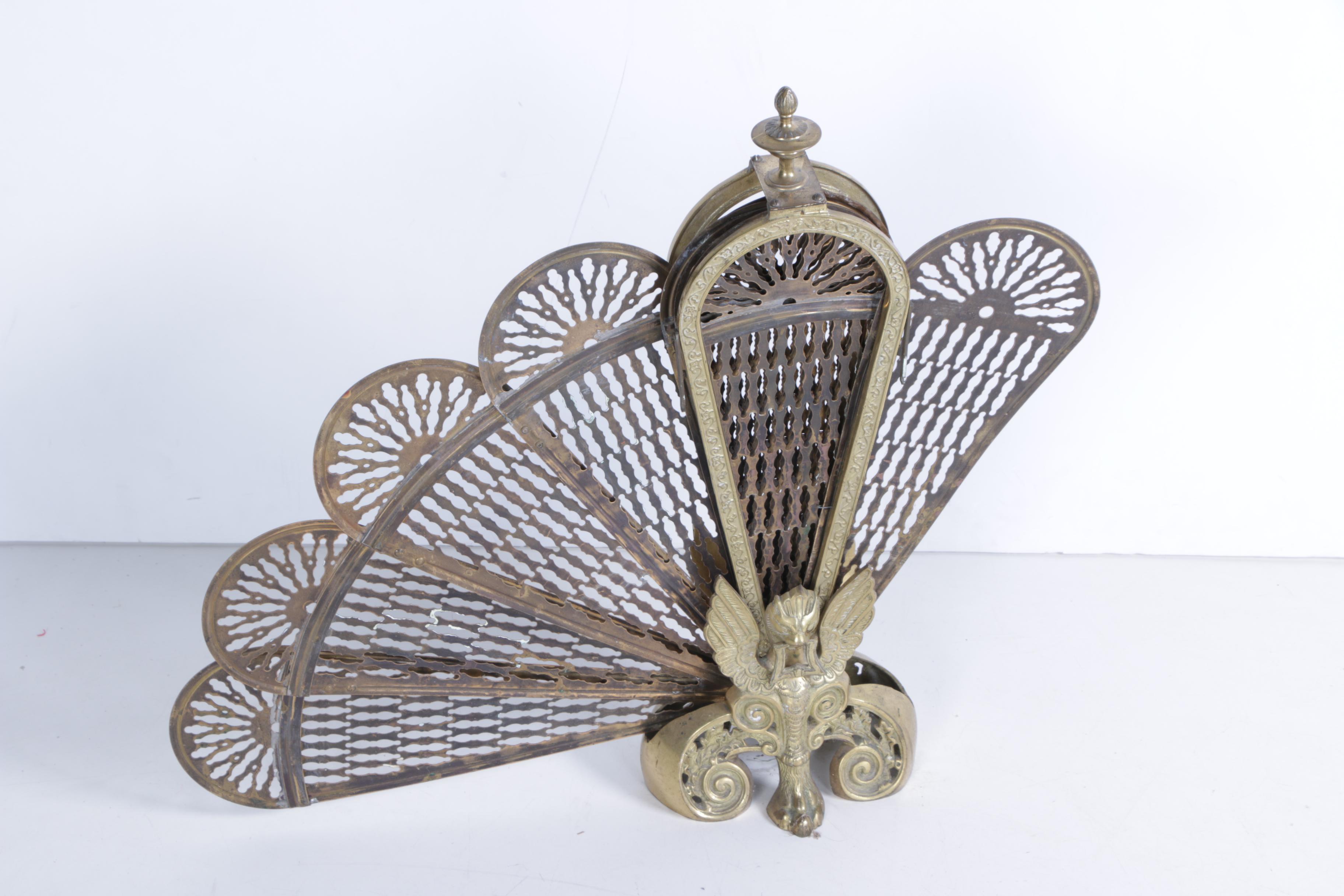 Brass Folding Fireplace Screen