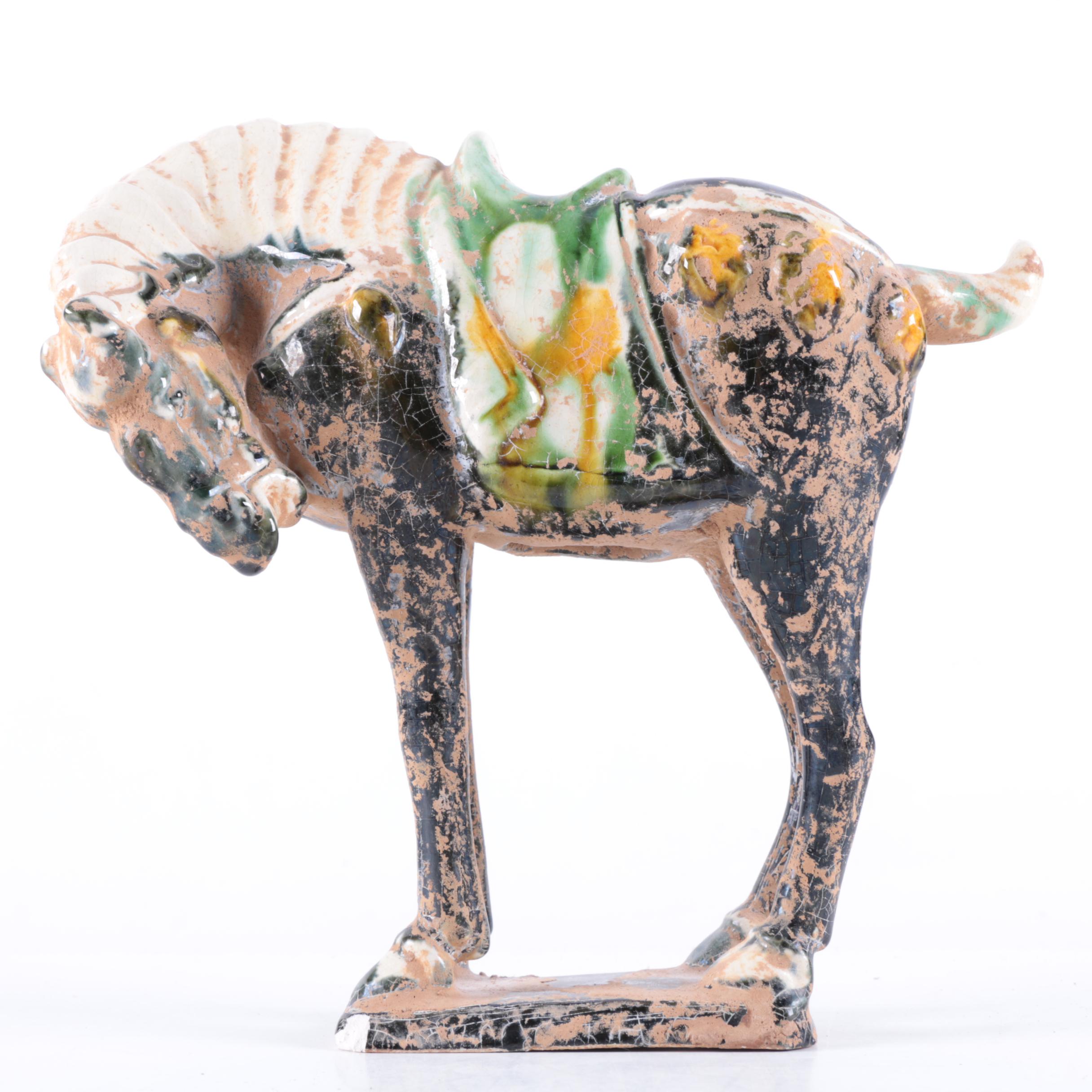 Chinese Tang Style Ceramic Horse Figurine