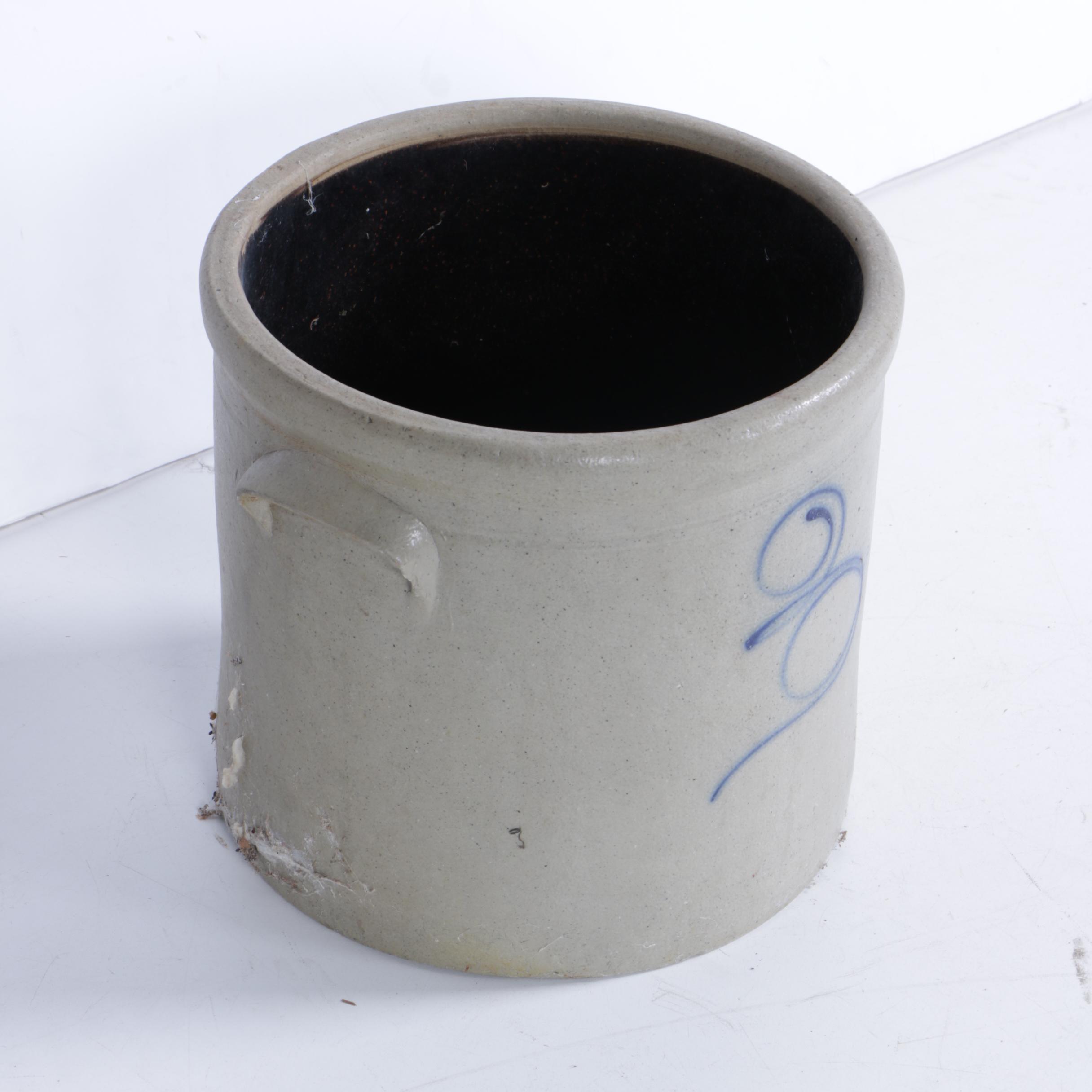 Antique Red Wing (Attributed) Three Gallon Stoneware Crock