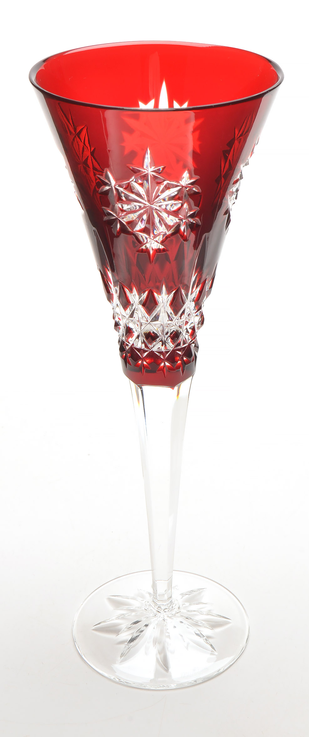 Waterford Crystal "Snow Crystals Ruby" Champagne Flutes