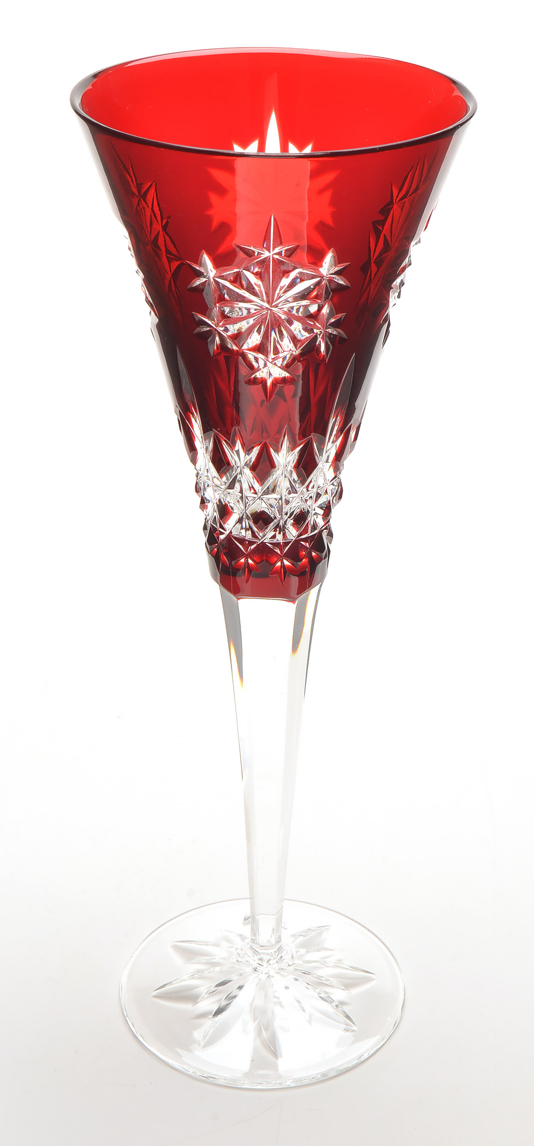 Waterford Crystal "Snow Crystals Ruby" Champagne Flutes