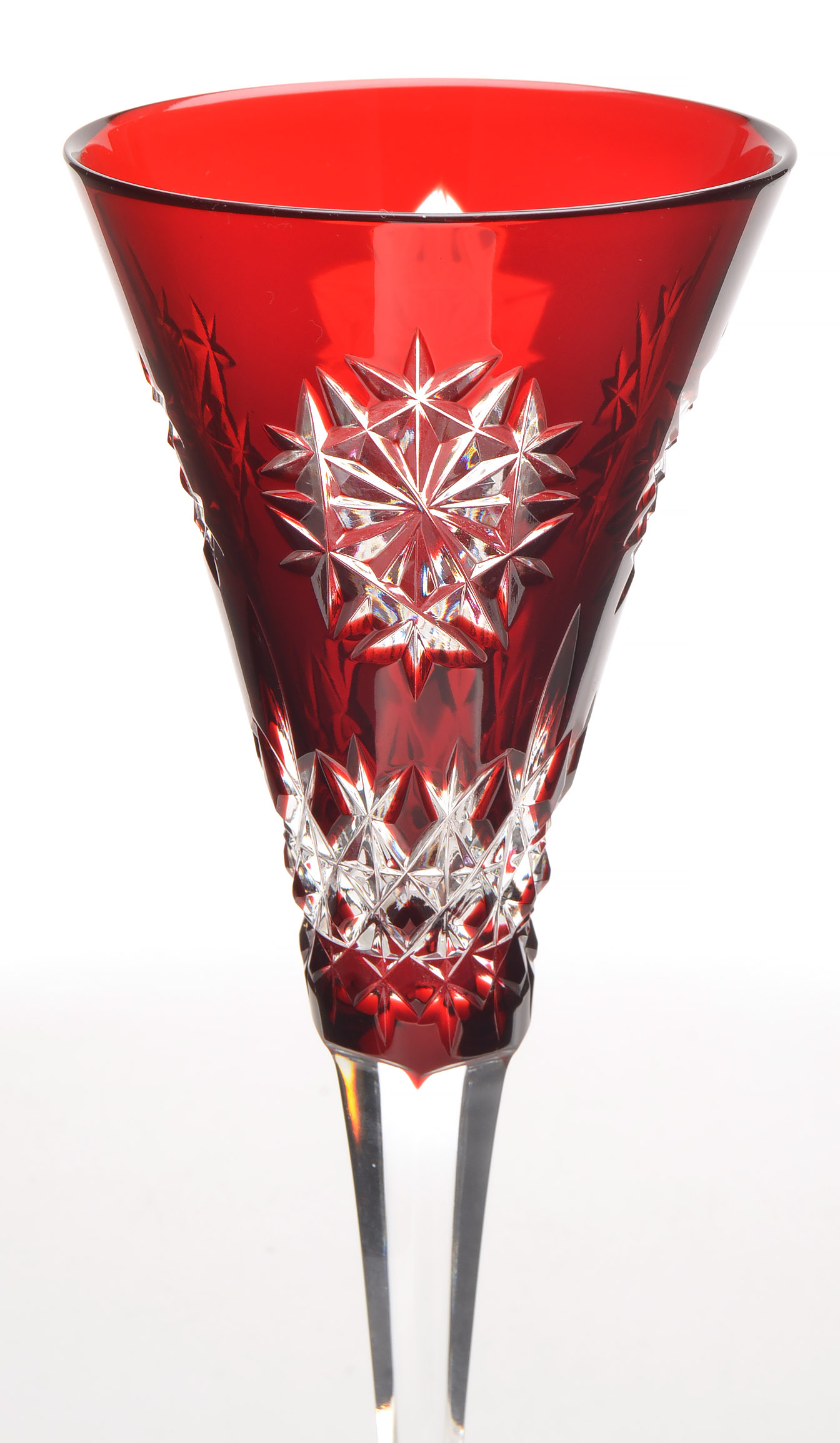 Waterford Crystal "Snow Crystals Ruby" Champagne Flutes