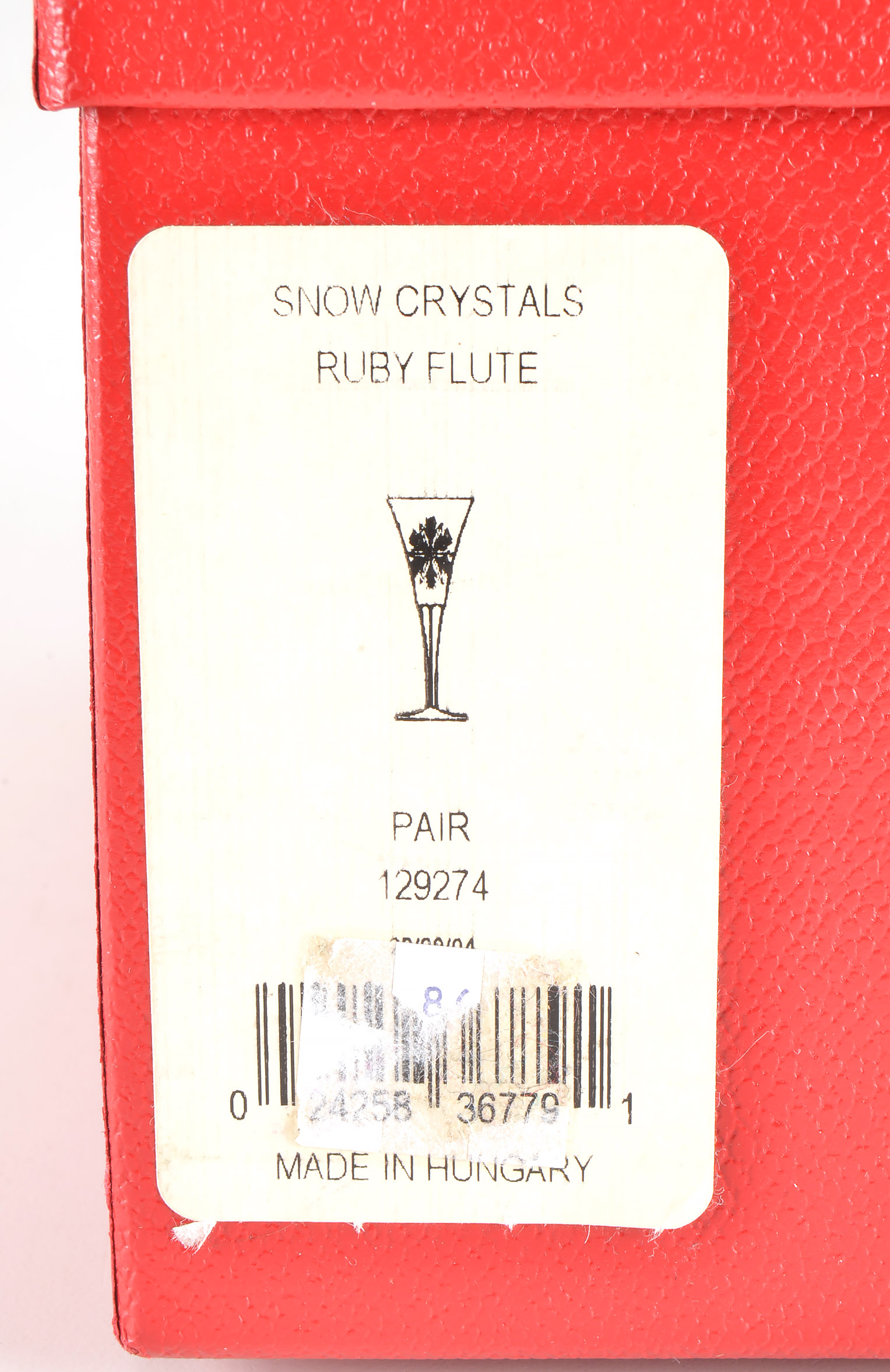 Waterford Crystal "Snow Crystals Ruby" Champagne Flutes