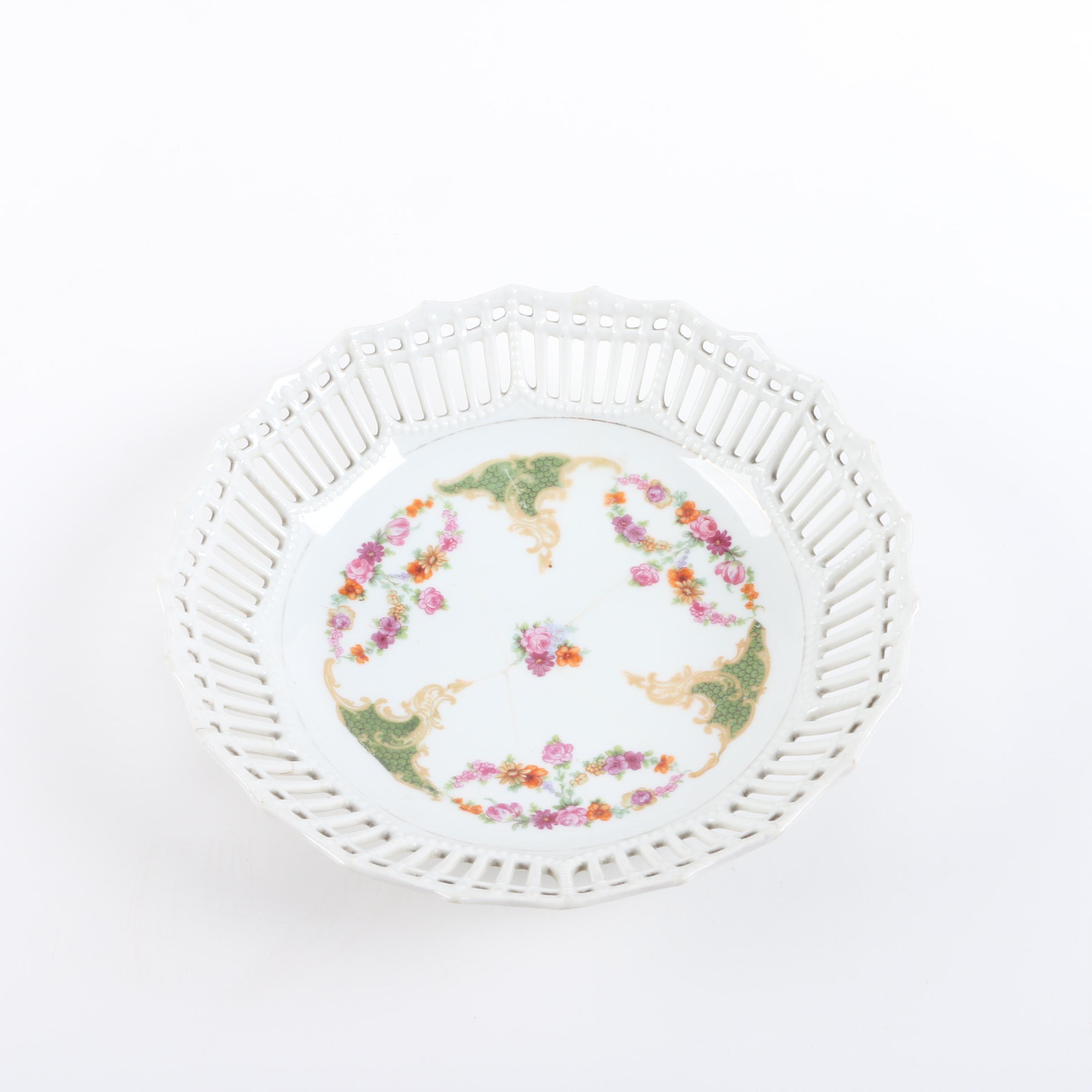 Vintage Porcelain Floral Bowl