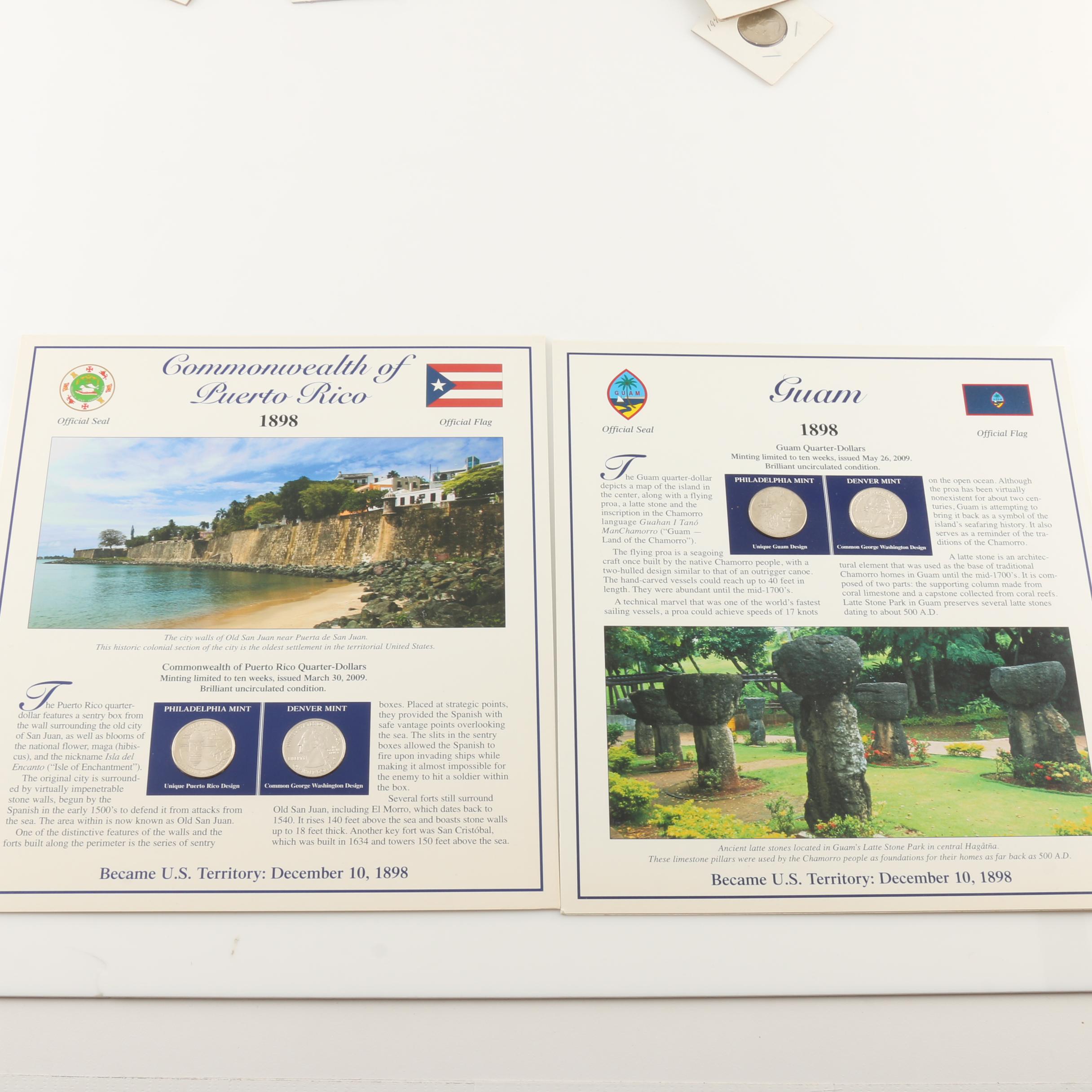 Assortment of Modern Washington Quarters and $2 Federal Reserve Notes