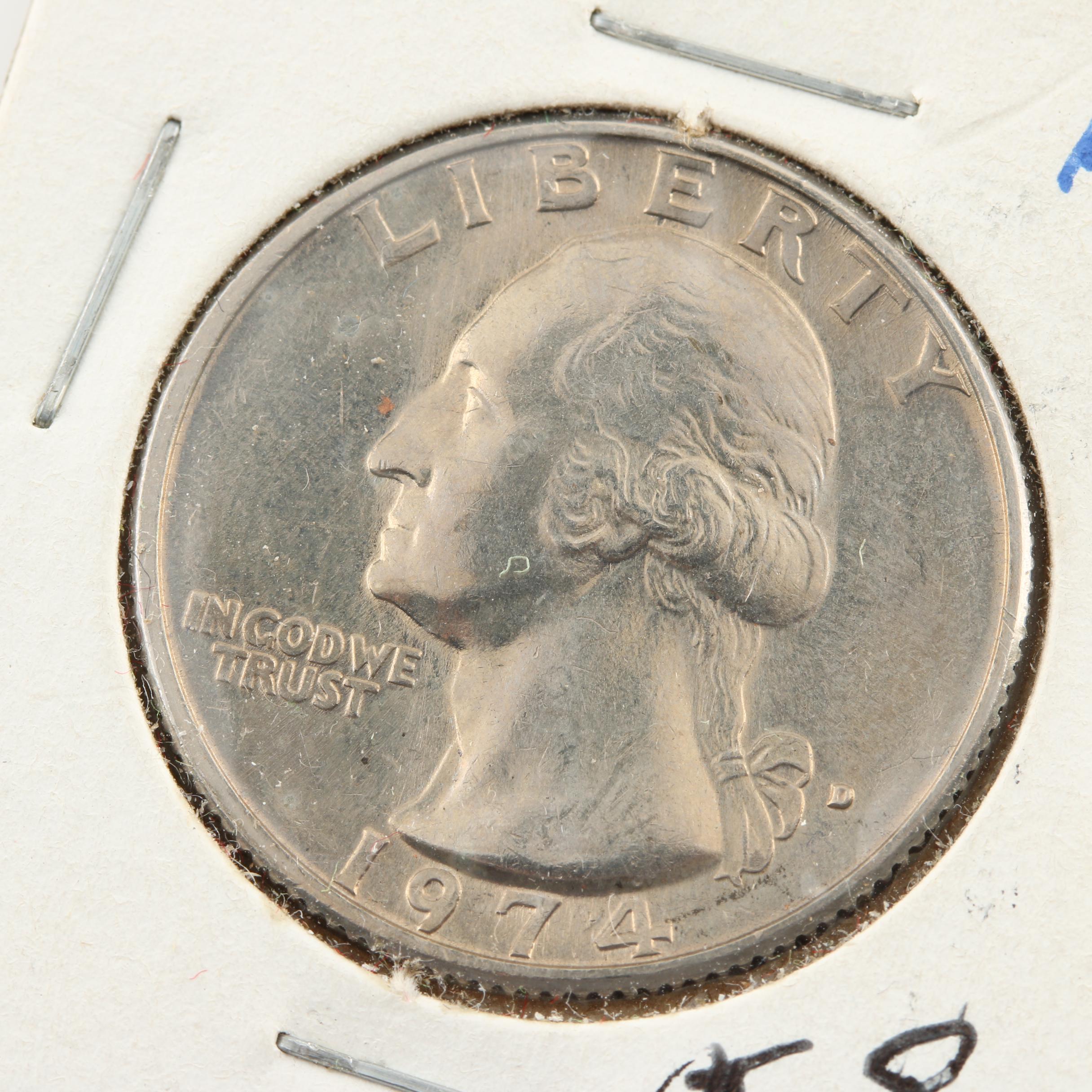 Assortment of Modern Washington Quarters and $2 Federal Reserve Notes