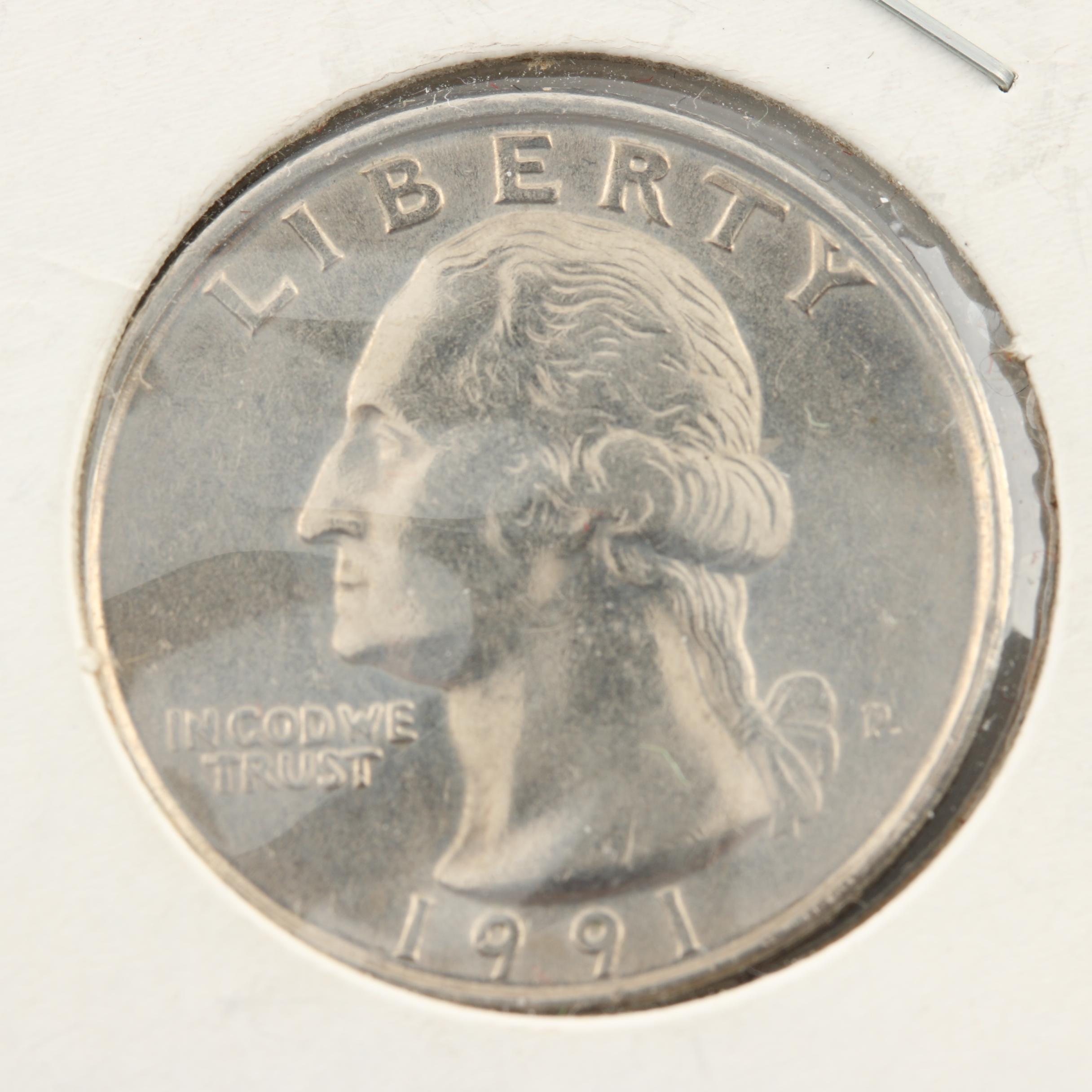 Assortment of Modern Washington Quarters and $2 Federal Reserve Notes