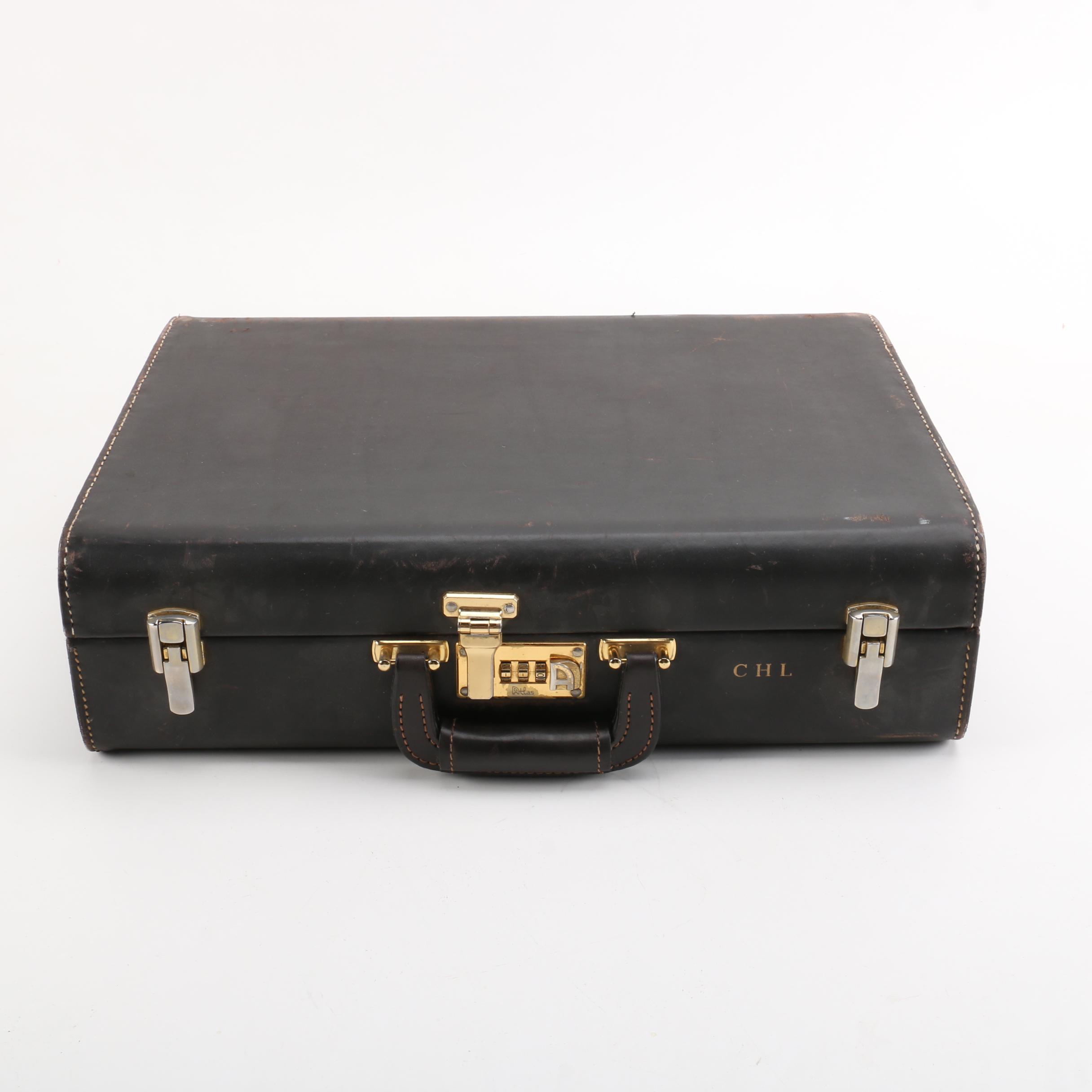 Presto Leather Hardshell Locking Briefcase