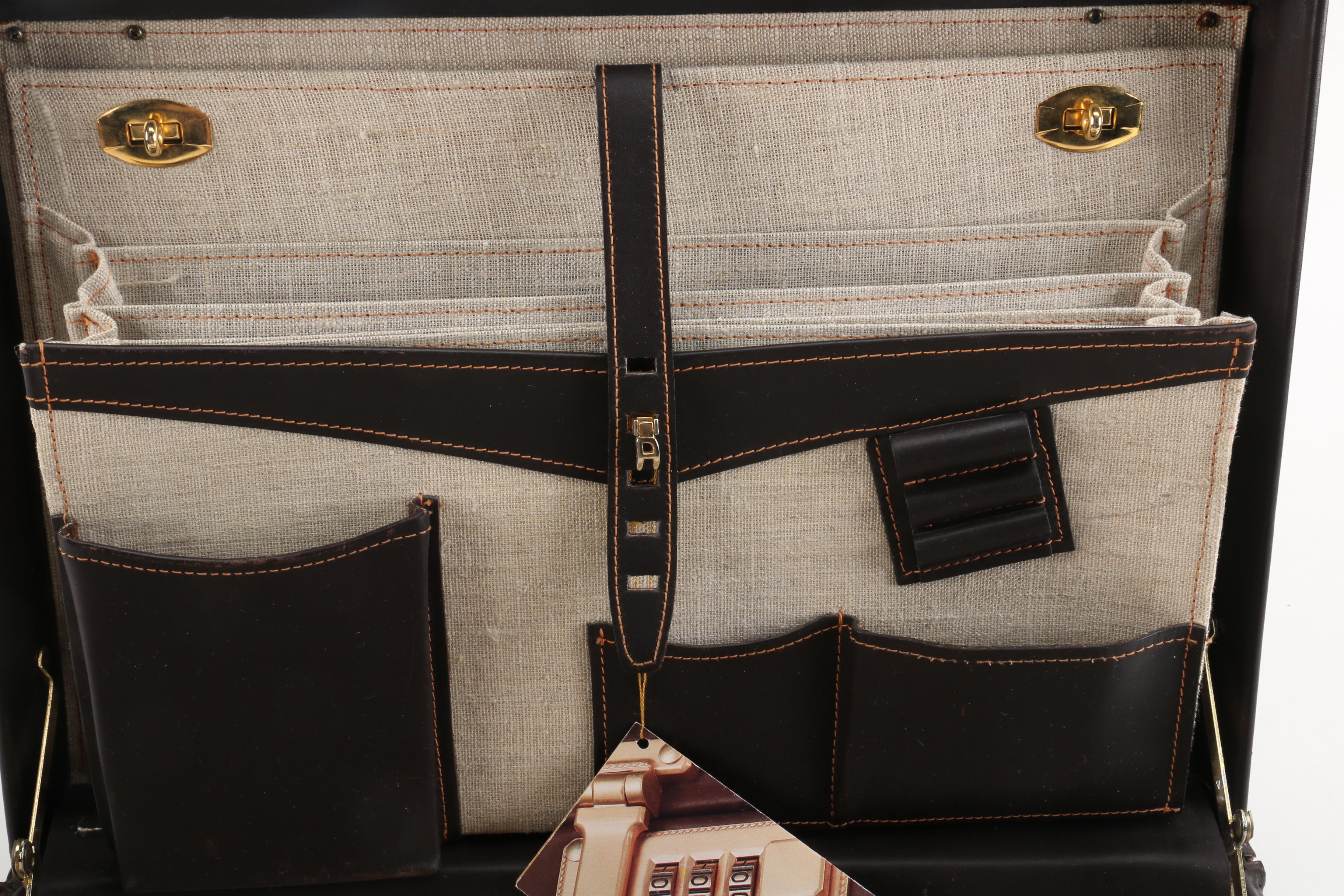 Presto Leather Hardshell Locking Briefcase