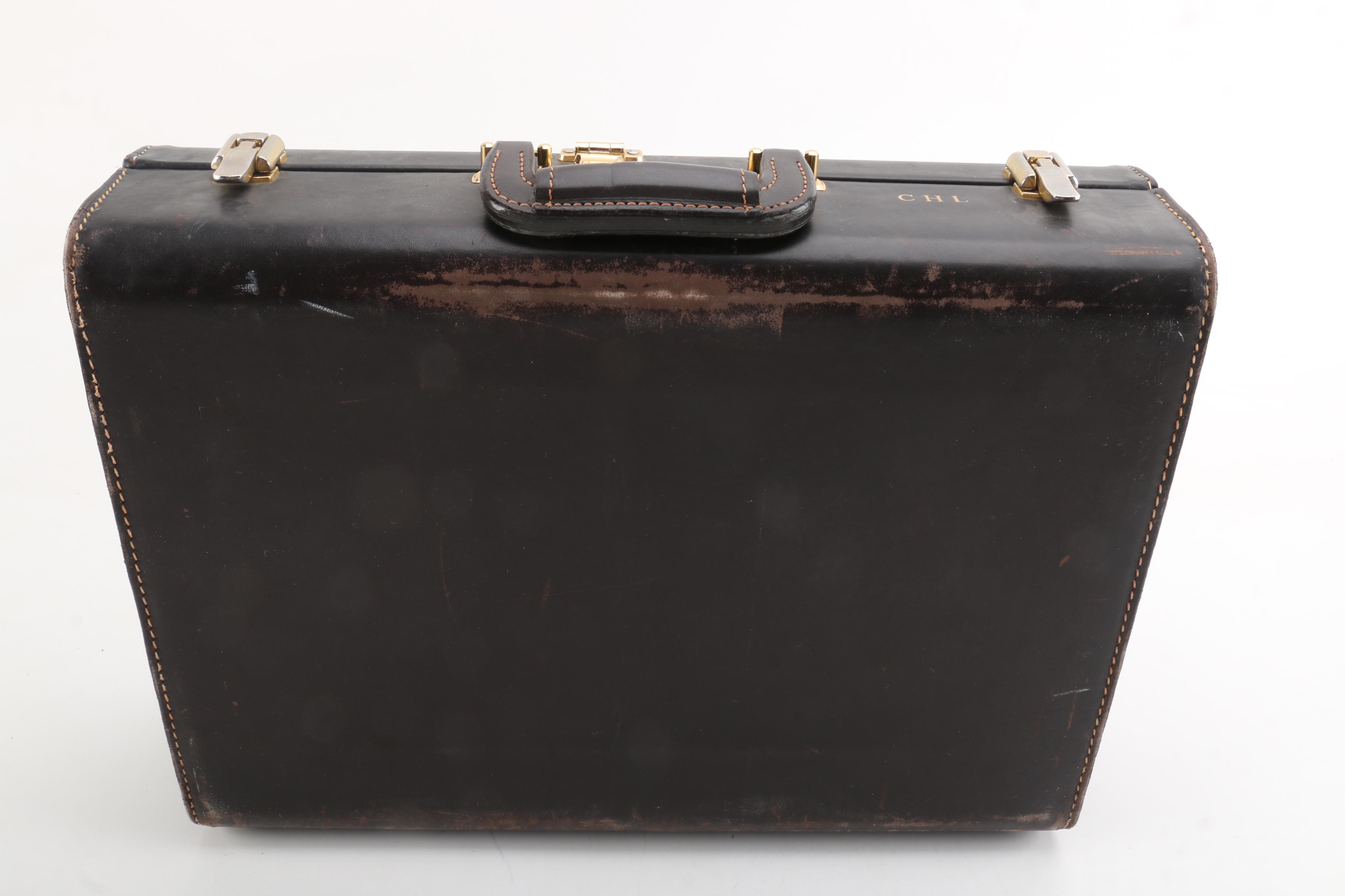 Presto Leather Hardshell Locking Briefcase