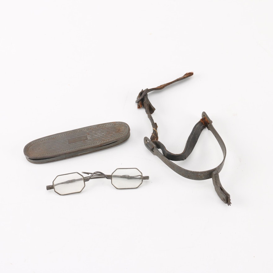 Antique Spectacles and Rowel Spur