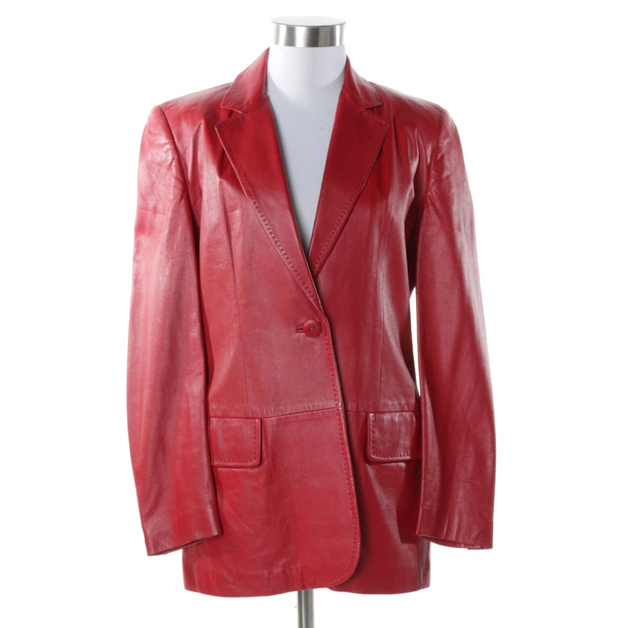 Max Mara Red Leather Jacket