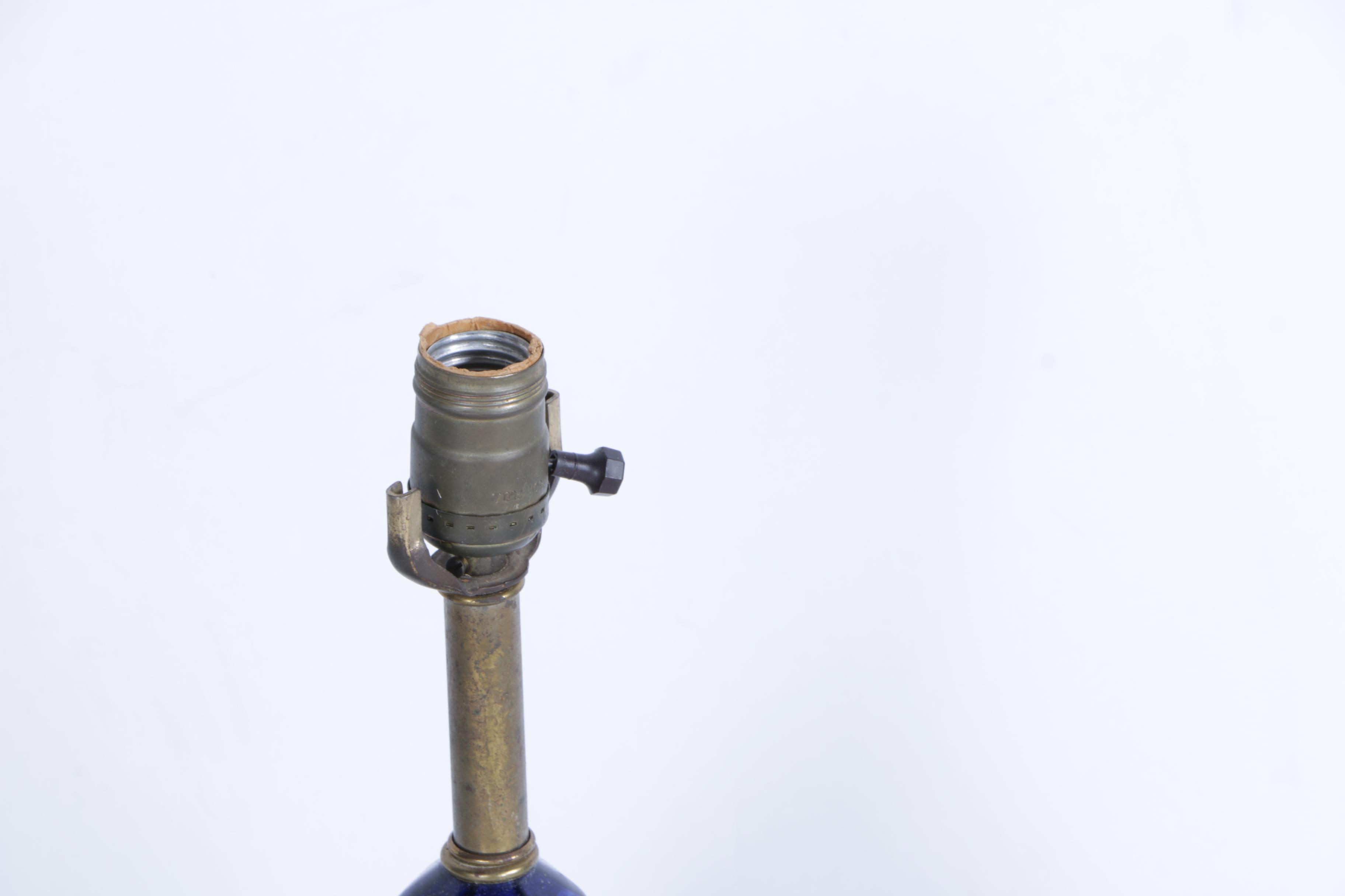 Hand-Painted Blue and White Ceramic Urn Table Lamp