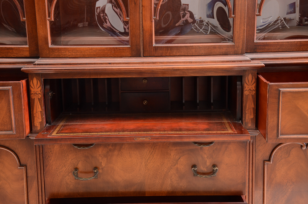 Vintage Mahogany Breakfront China Cabinet