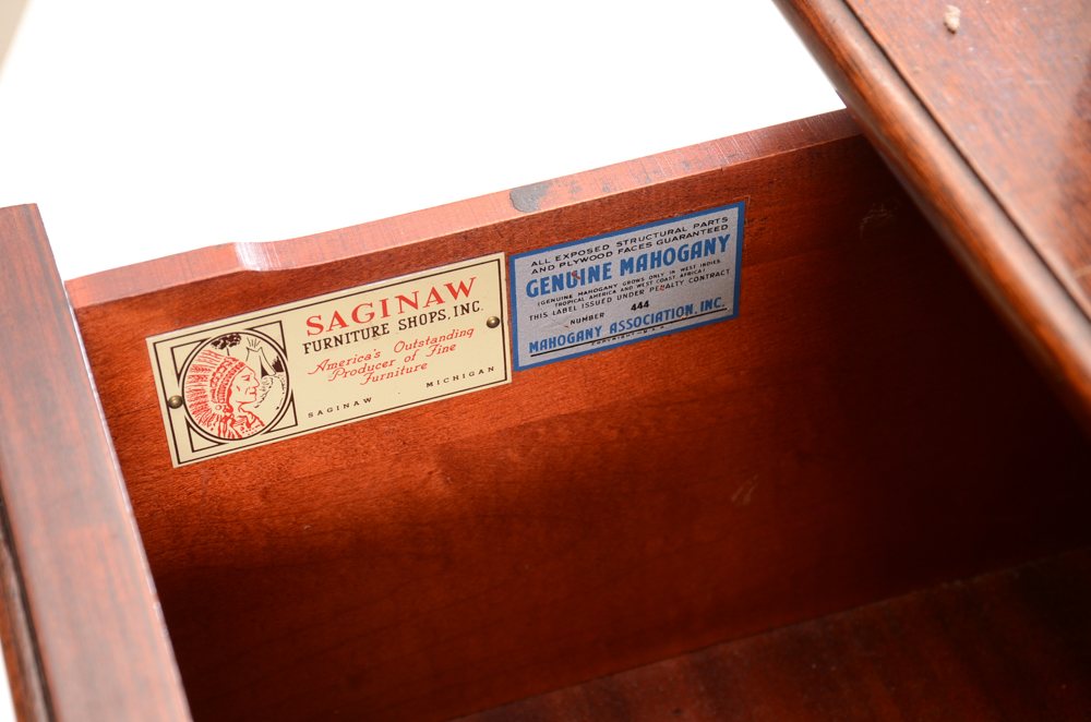 Vintage Mahogany Breakfront China Cabinet