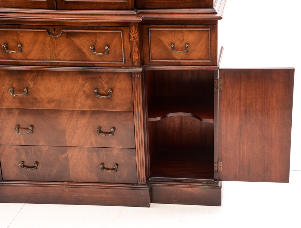 Vintage Mahogany Breakfront China Cabinet