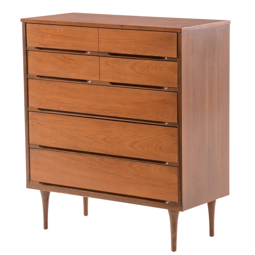 Mid Century Modern Walnut Chest of Drawers