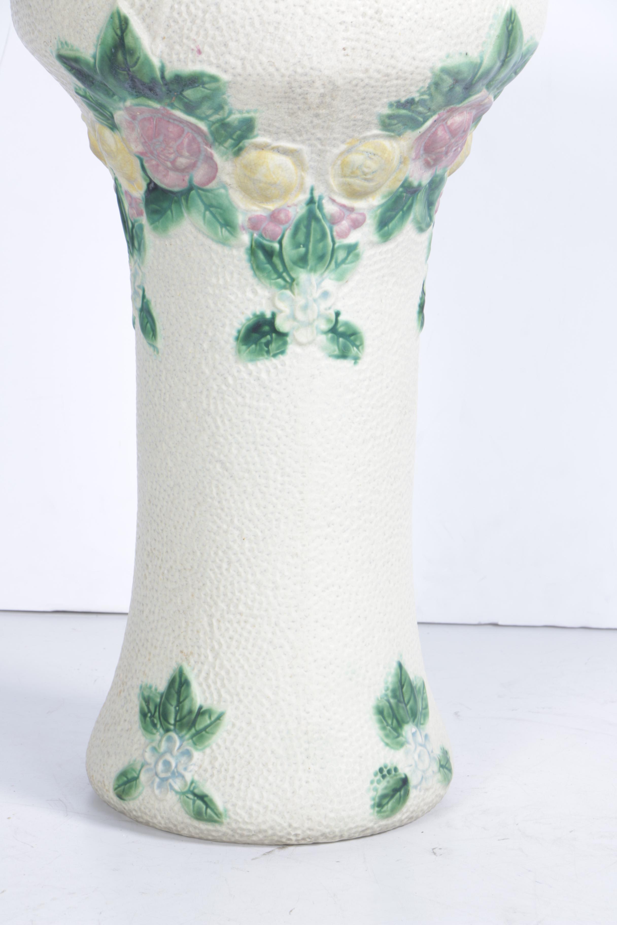Vintage Ceramic Floral Umbrella Stand