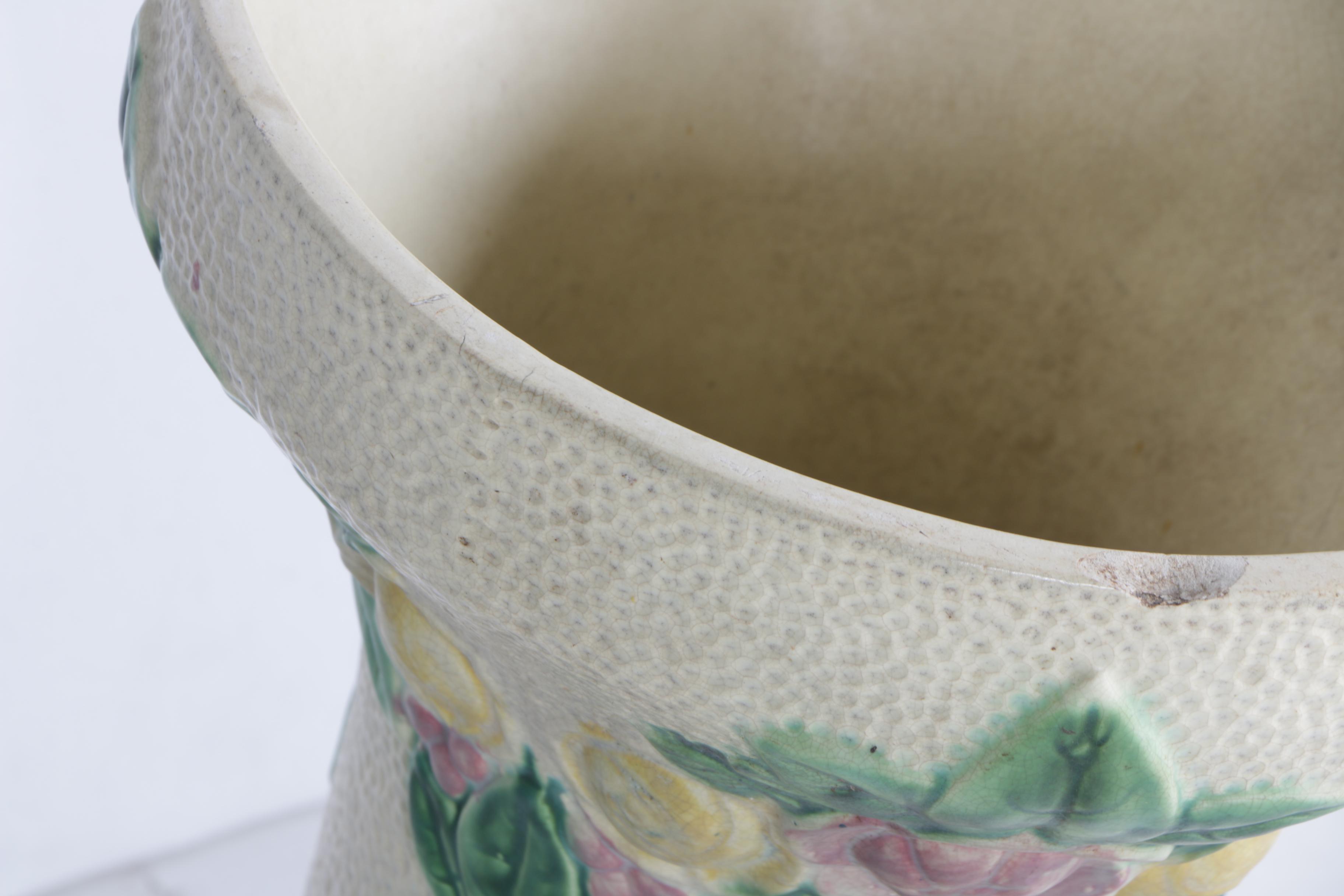 Vintage Ceramic Floral Umbrella Stand