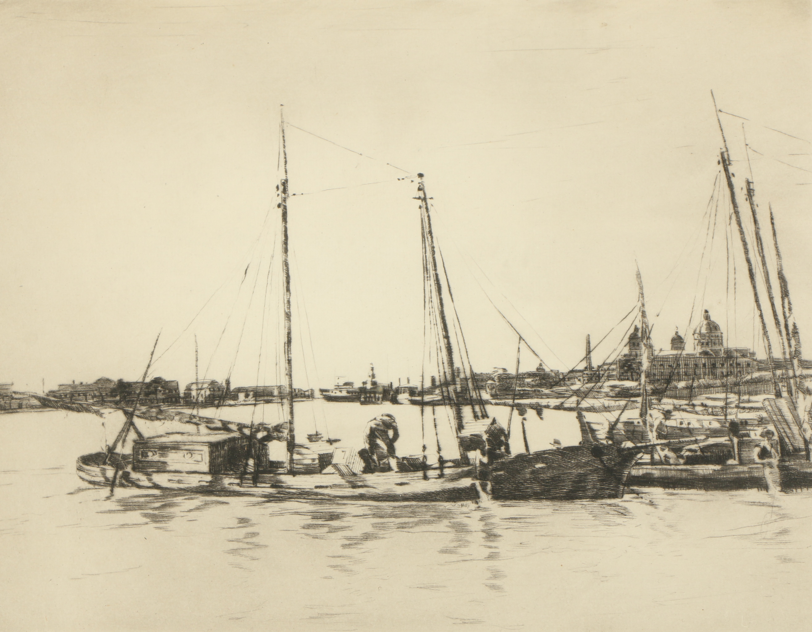 Kawase Hasui Woodblock "Cloudy Day at Mizuki in Ibaraki Prefecture"