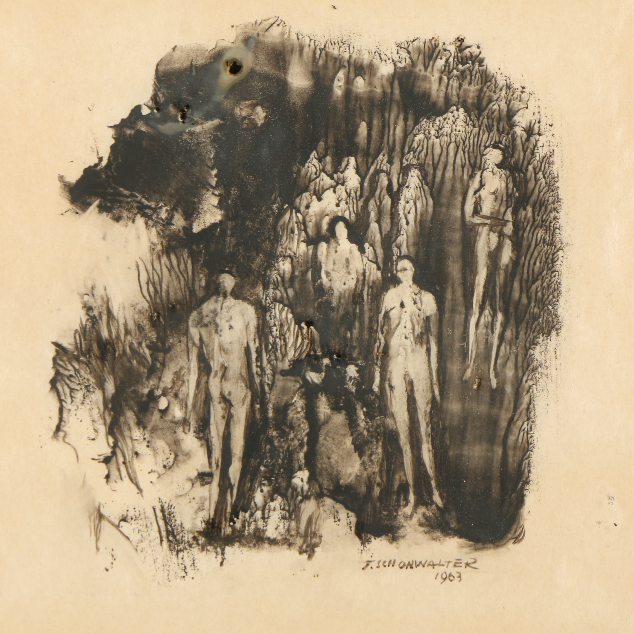 Jean Schonwalter Oil Painting on Paper "The Return"