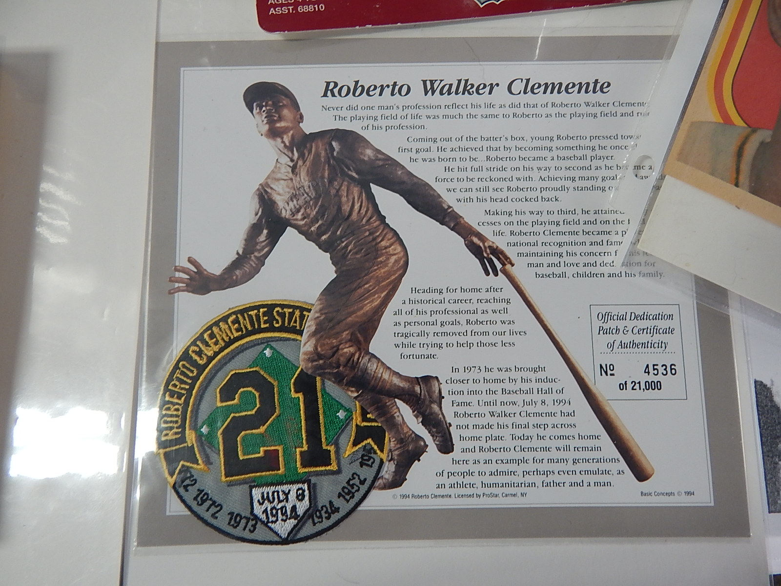 Roberto Clemente Collectibles with Starting Lineup, 1960s Topps Fold-Out