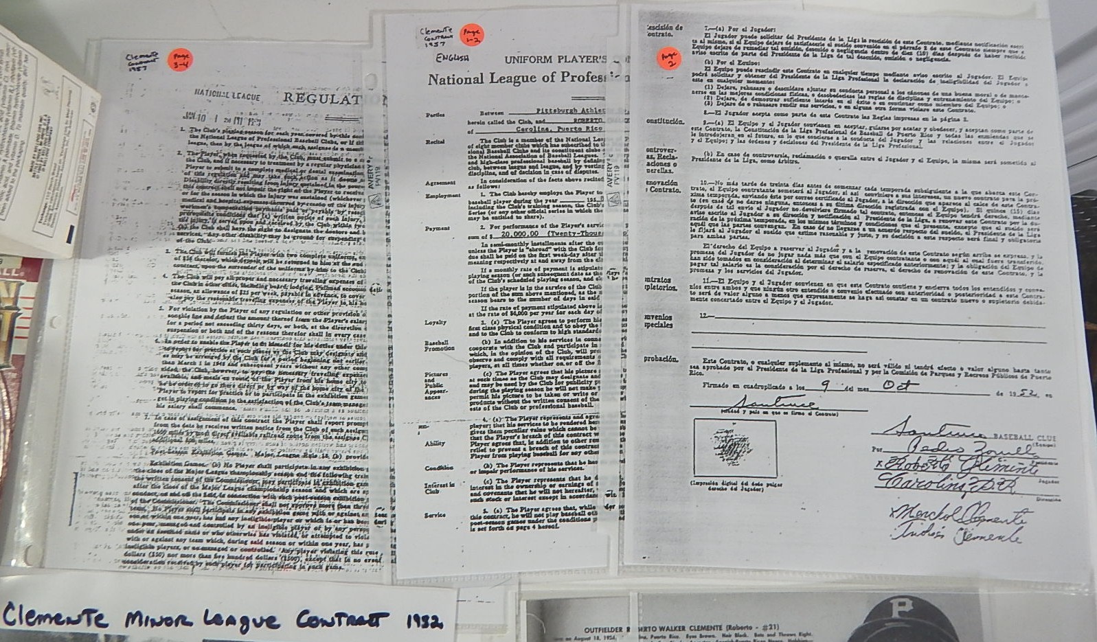 Roberto Clemente Collectibles with Starting Lineup, 1960s Topps Fold-Out