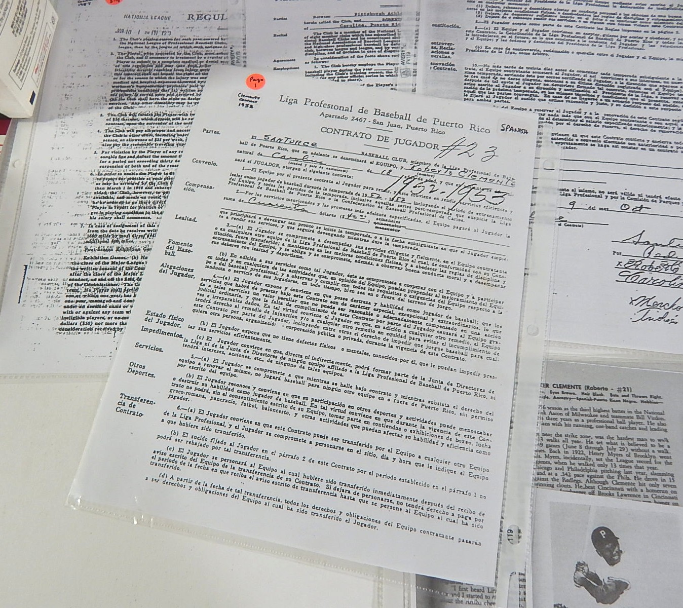 Roberto Clemente Collectibles with Starting Lineup, 1960s Topps Fold-Out