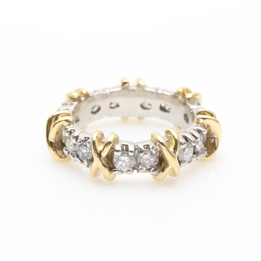 14K Yellow Gold and Platinum 1.33 CTW Diamond Ring