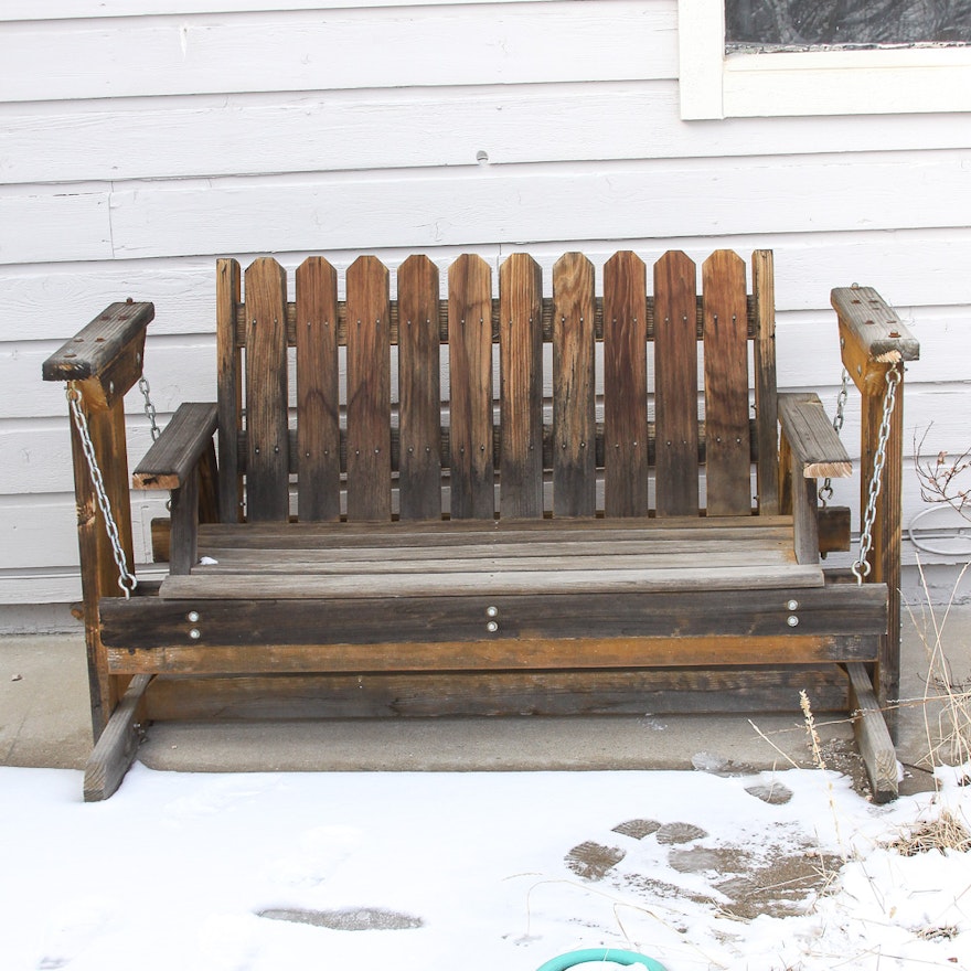 Wooden Outdoor Swing Bench