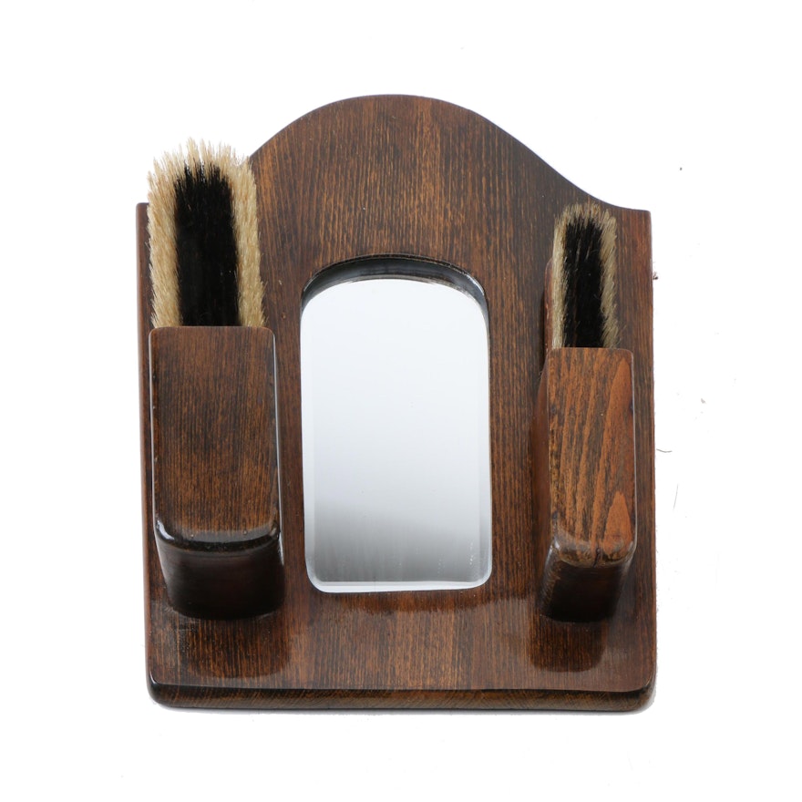 Vintage Hall Mirror with Brushes