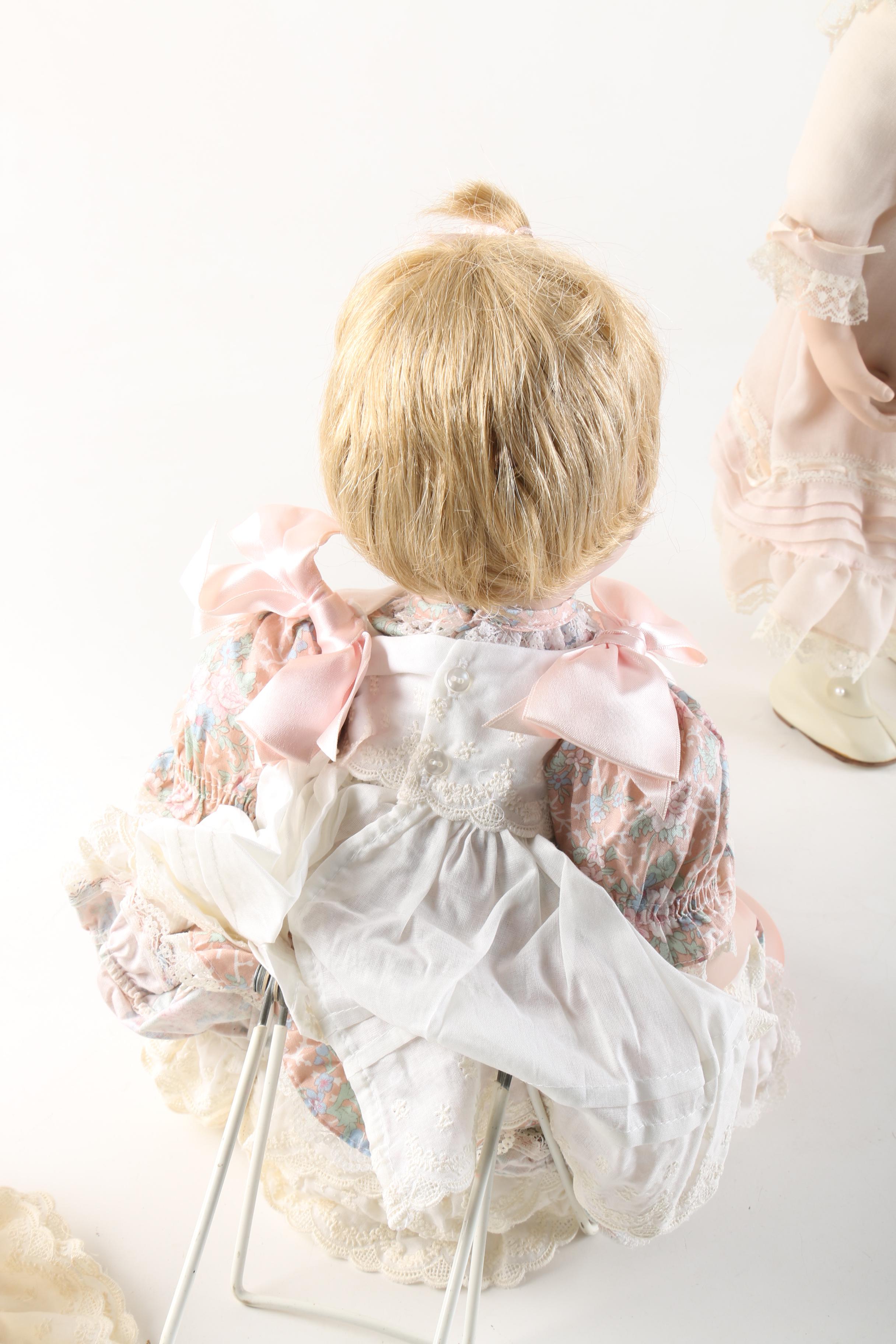 Hamilton Collection Signed "Jessica" and Danbury Mint "Sophie" Porcelain Dolls