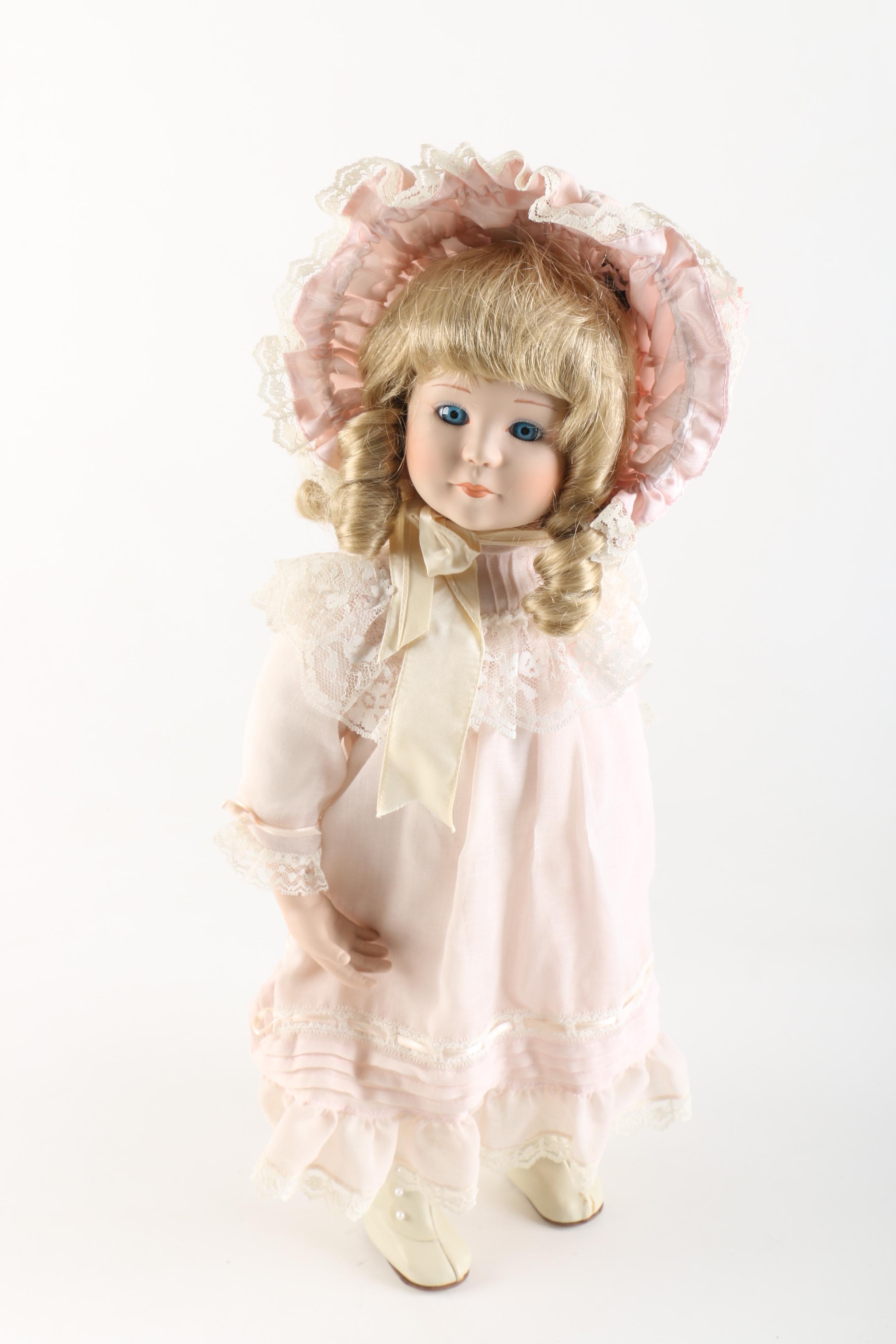 Hamilton Collection Signed "Jessica" and Danbury Mint "Sophie" Porcelain Dolls