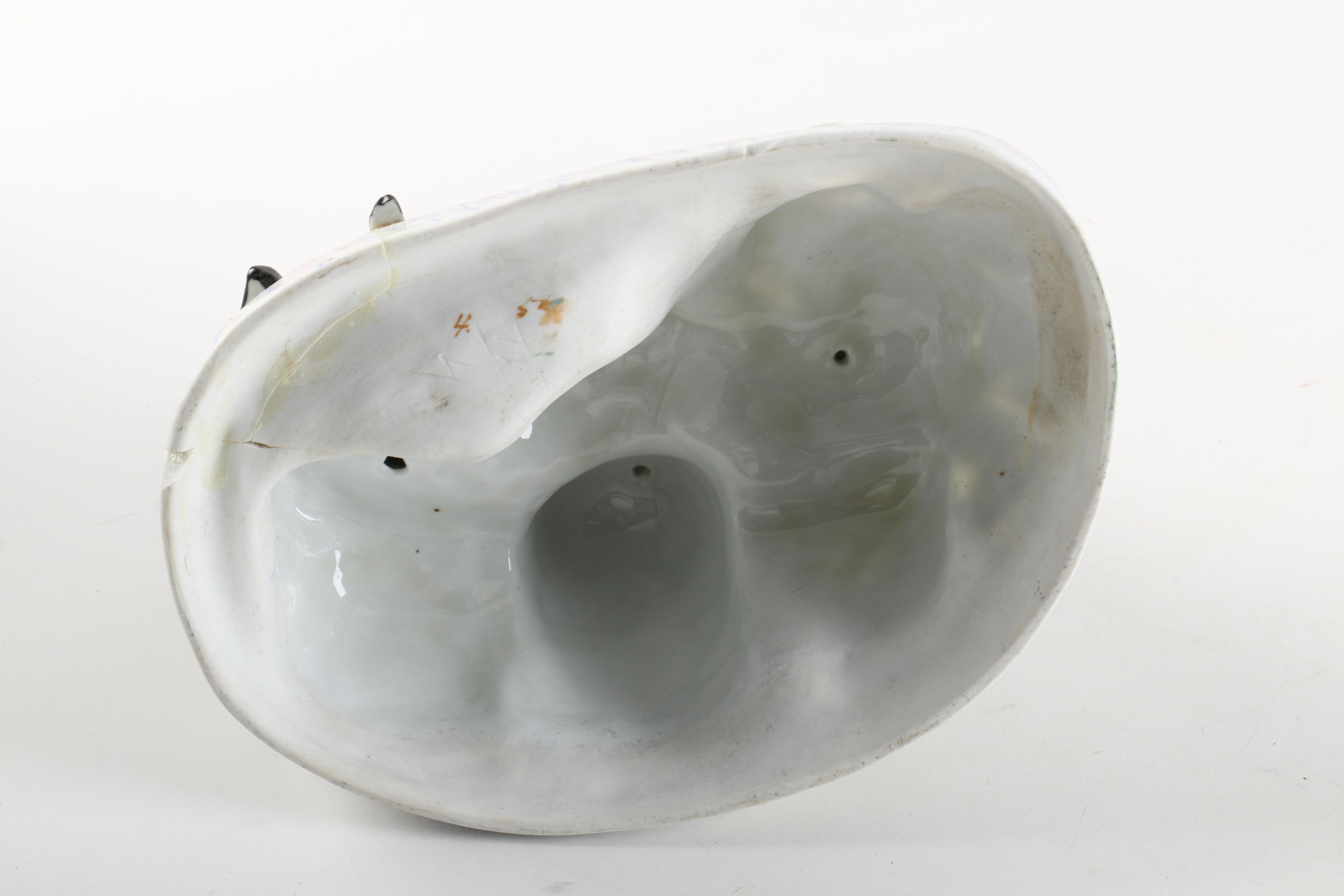 Antique Conta Boehme Porcelain Chess Players Ink Well Cover