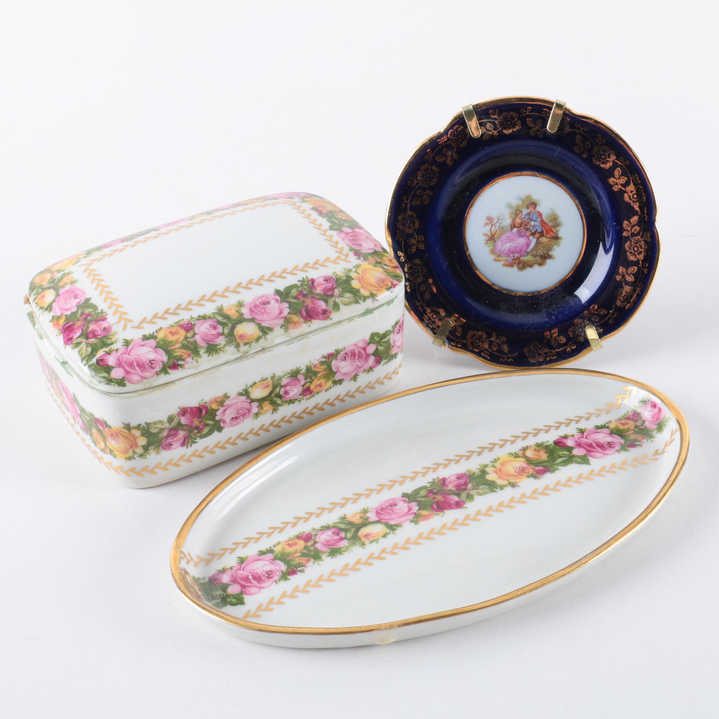 Limoges Porcelain Plates and Trinket Box