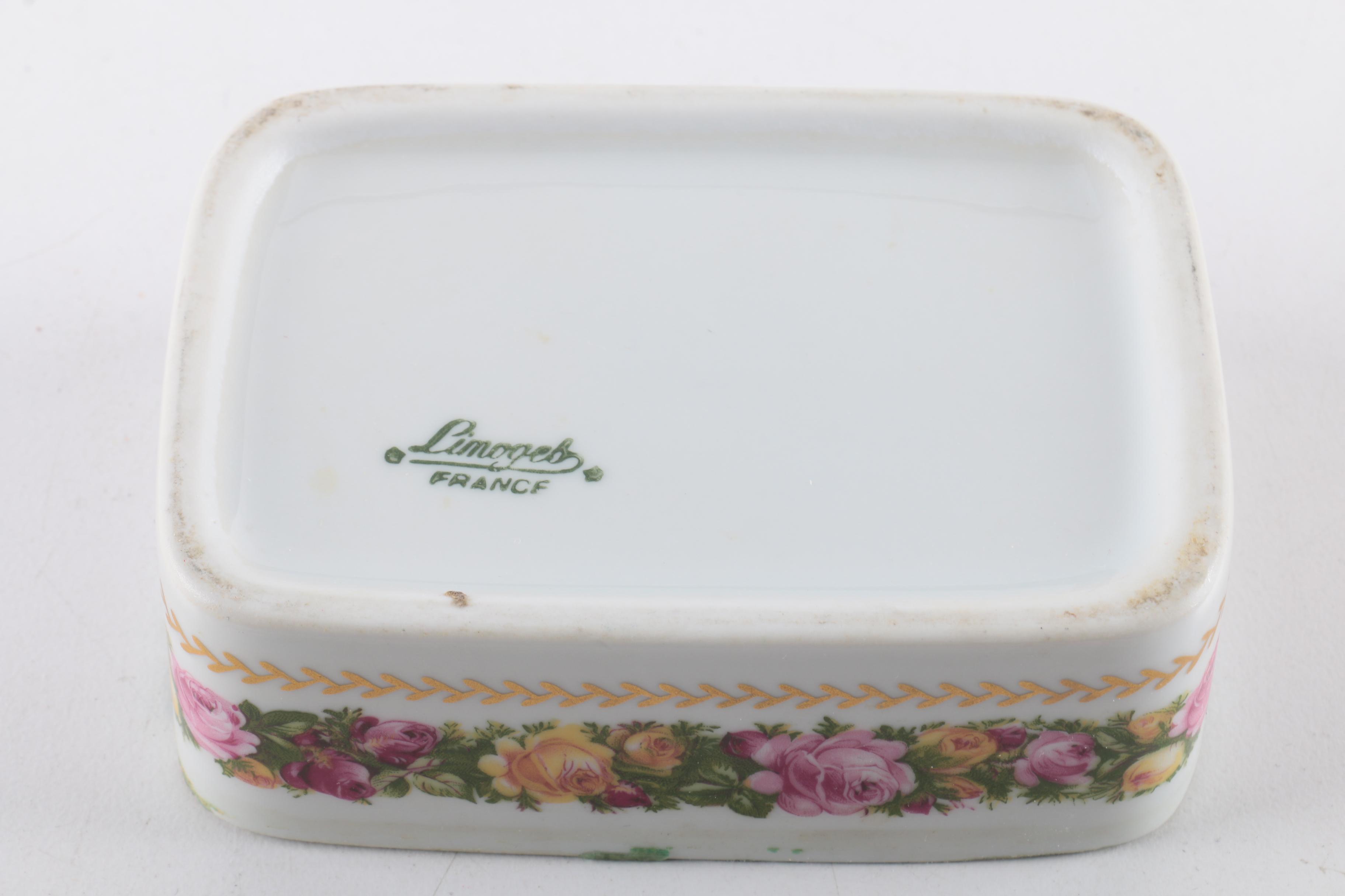 Limoges Porcelain Plates and Trinket Box