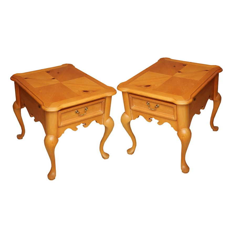 Queen Anne Pine End Tables by Thomasville