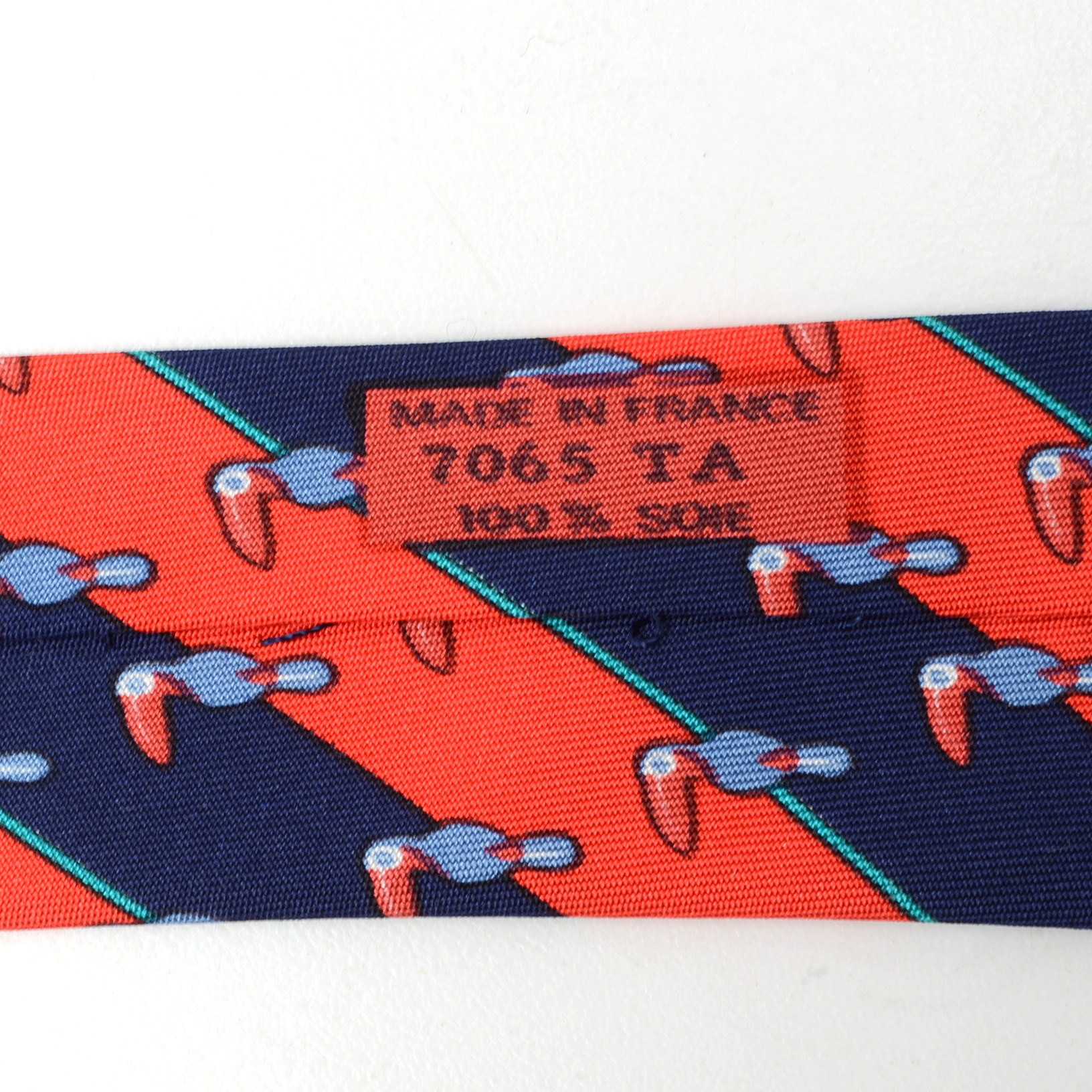 Hermès Necktie in Vibrant Stripe with Toucans, #7065 TA, Made in France