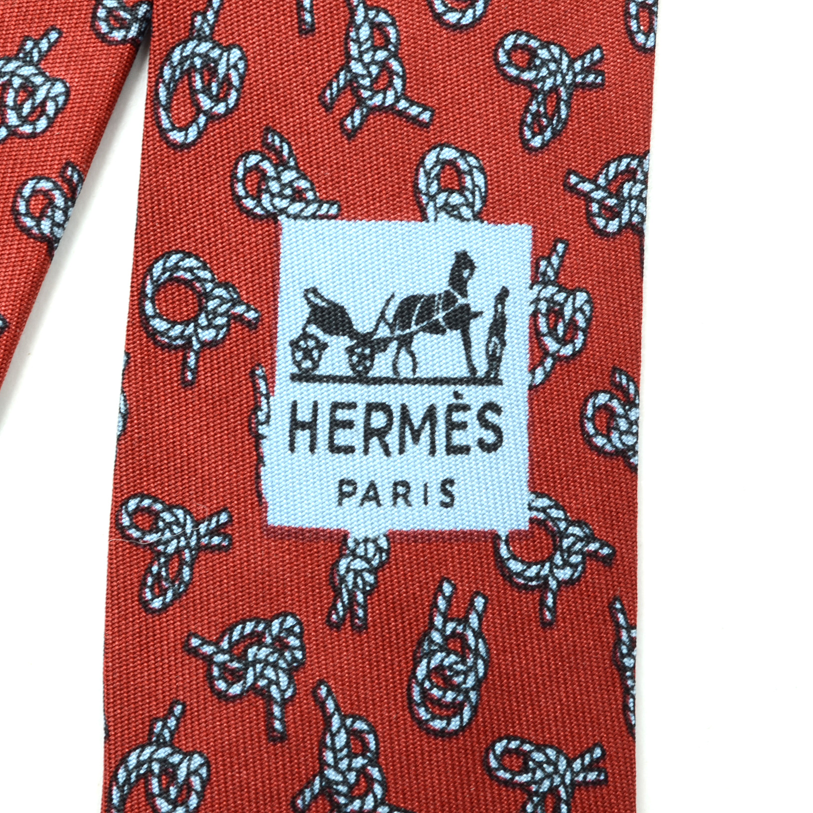Hermès Silk Necktie in "Knot" Pattern (#771 UA), Made in France