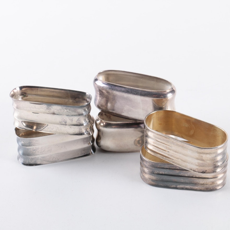 Wilhelm Binder 835 Silver Napkin Rings and Assorted German Silver Napkin Rings