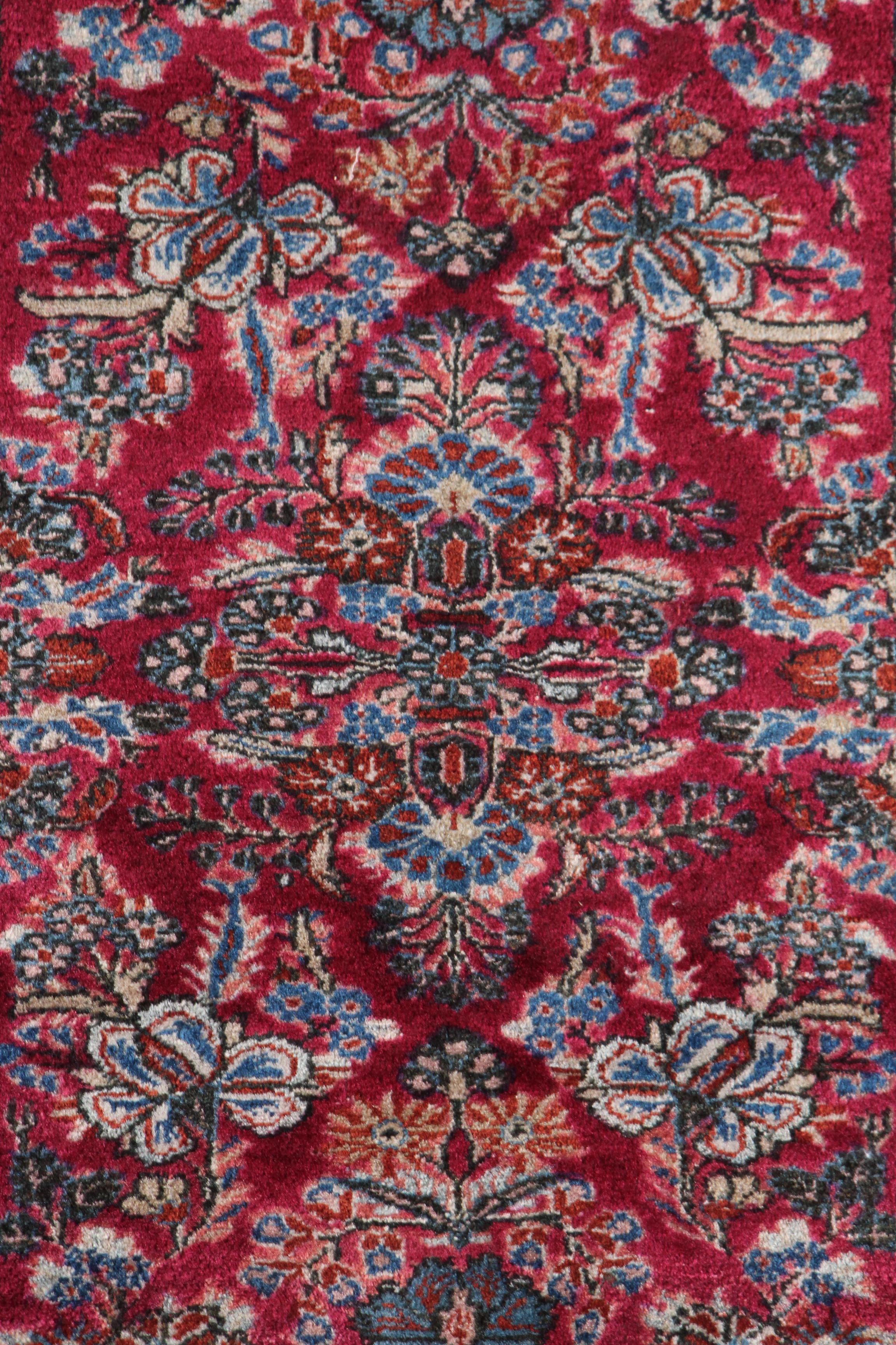 Hand-Knotted Persian Mehriban-Style Wool Accent Rug