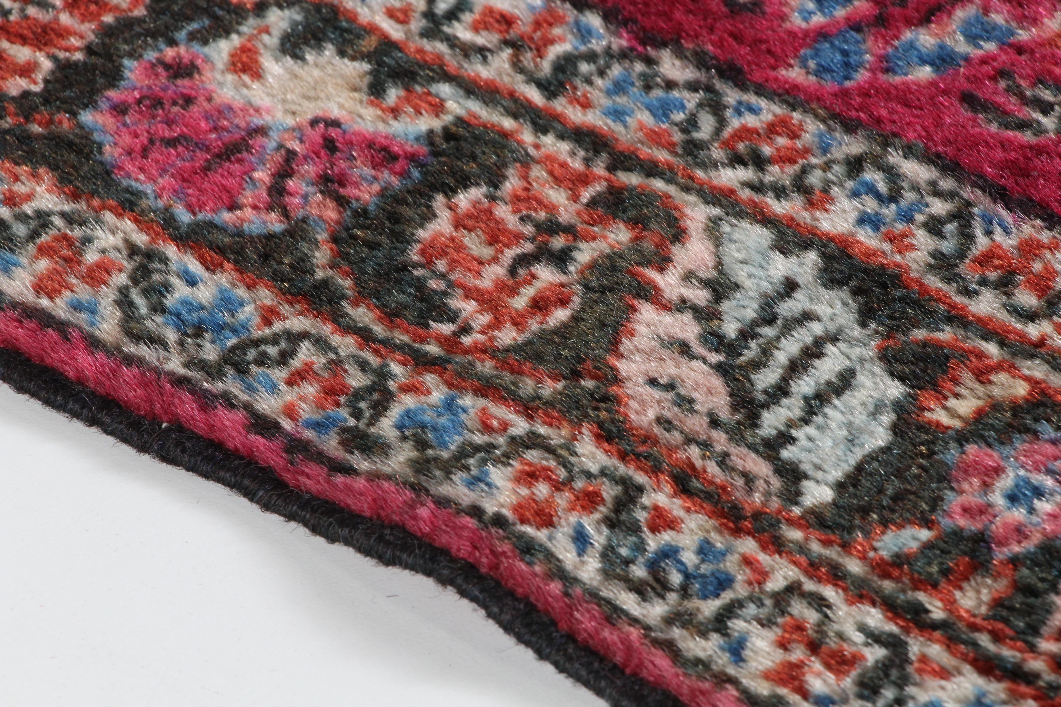 Hand-Knotted Persian Mehriban-Style Wool Accent Rug