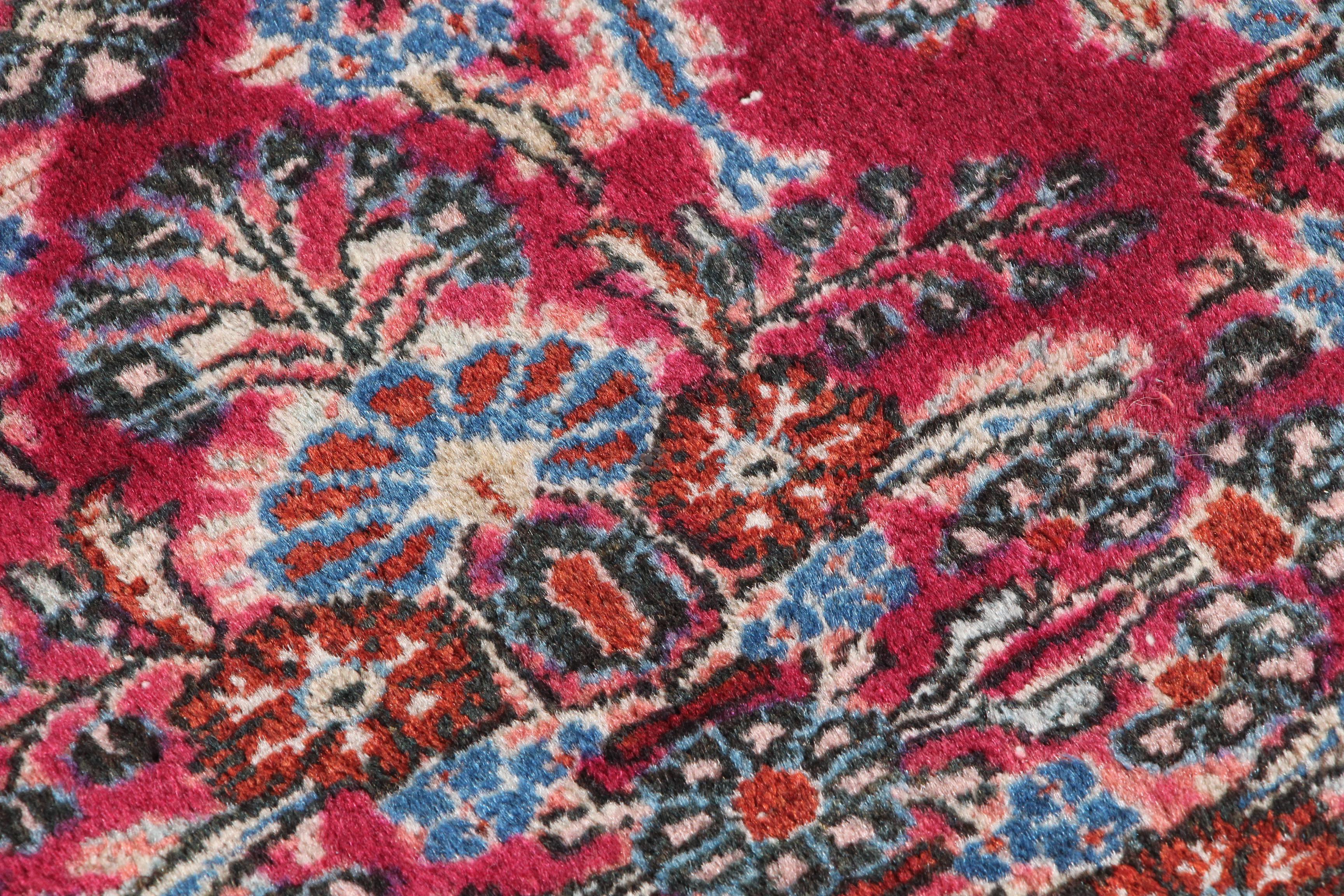 Hand-Knotted Persian Mehriban-Style Wool Accent Rug