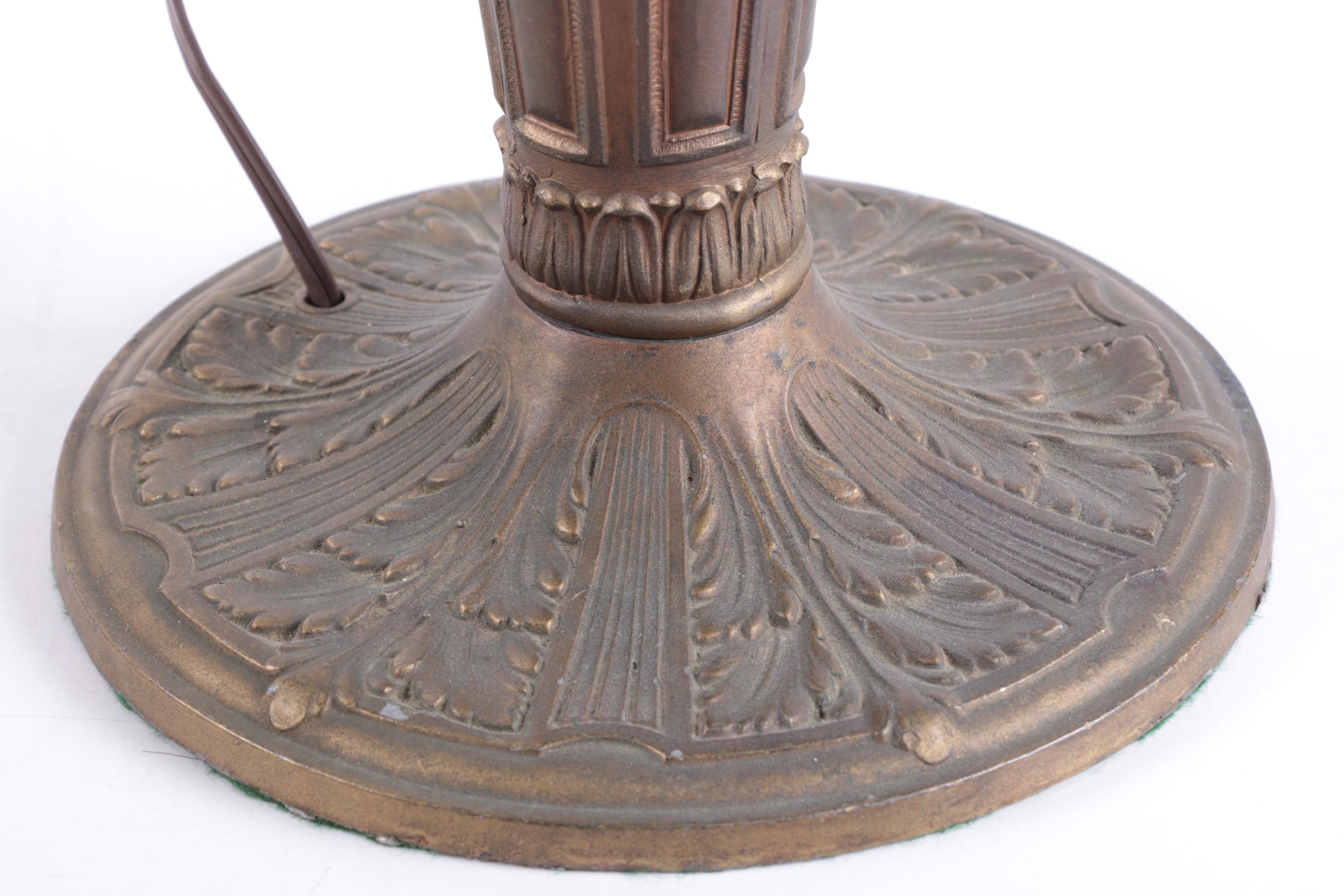 Vintage Tiffany-Style Slag Glass Table Lamp