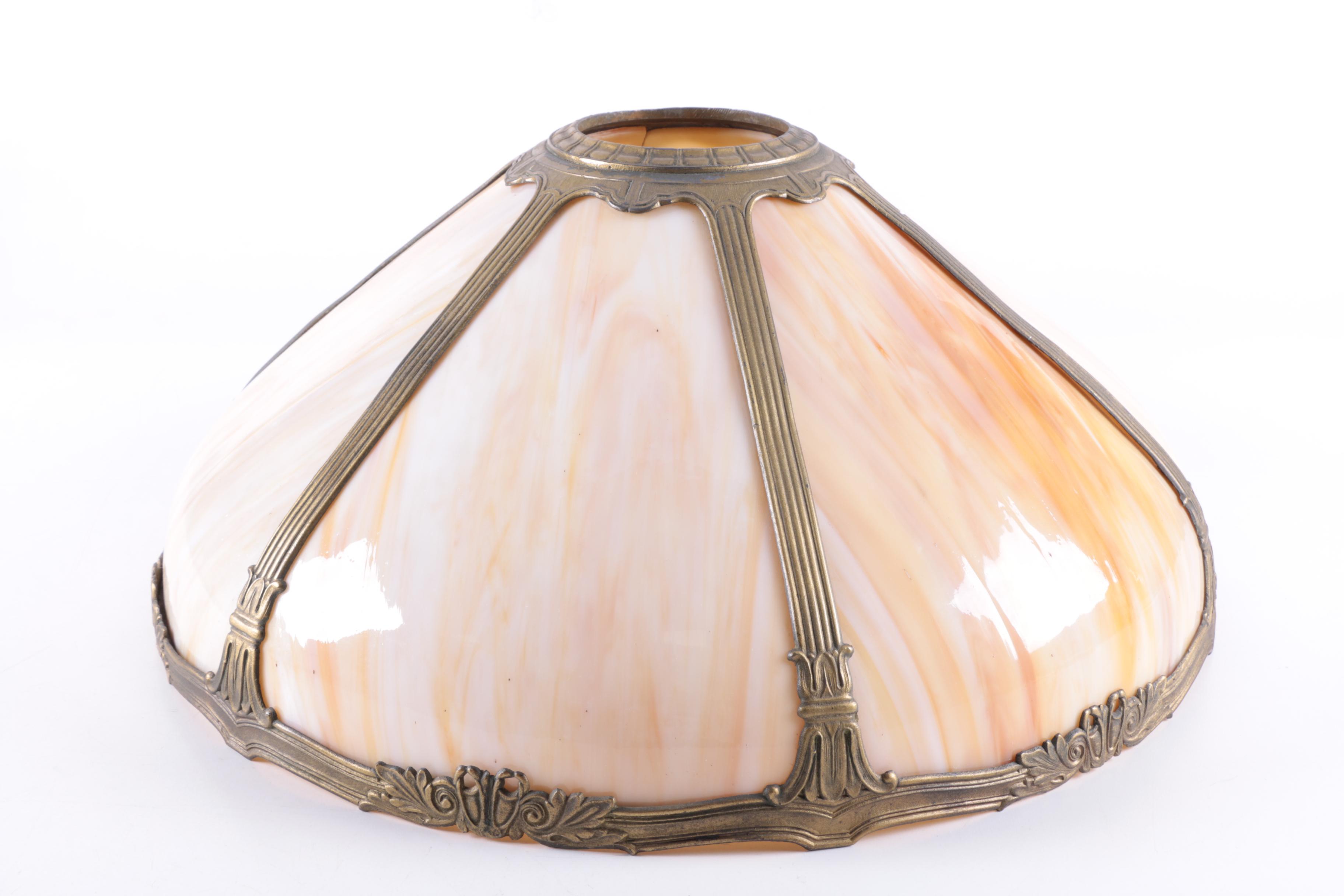 Vintage Tiffany-Style Slag Glass Table Lamp