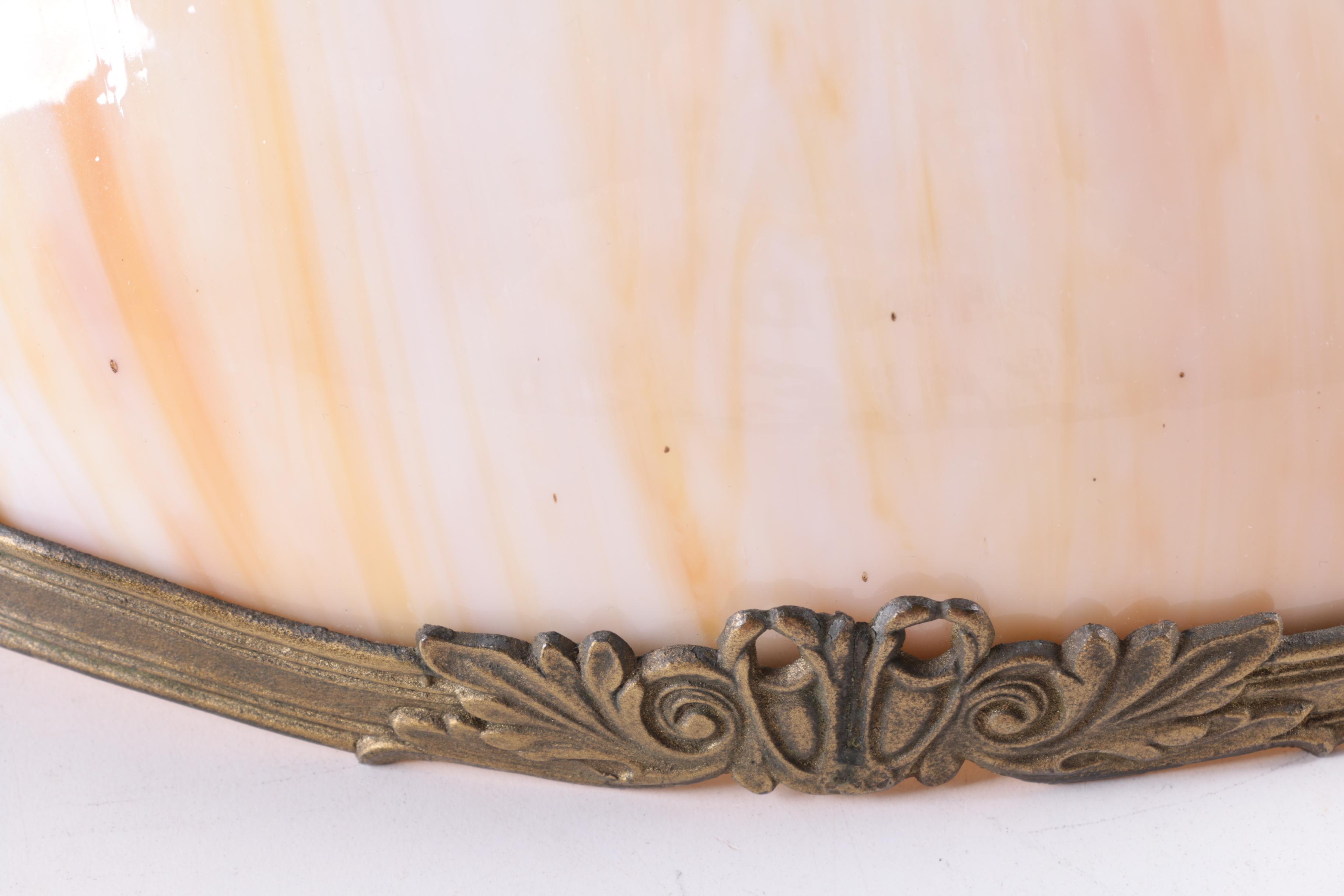 Vintage Tiffany-Style Slag Glass Table Lamp