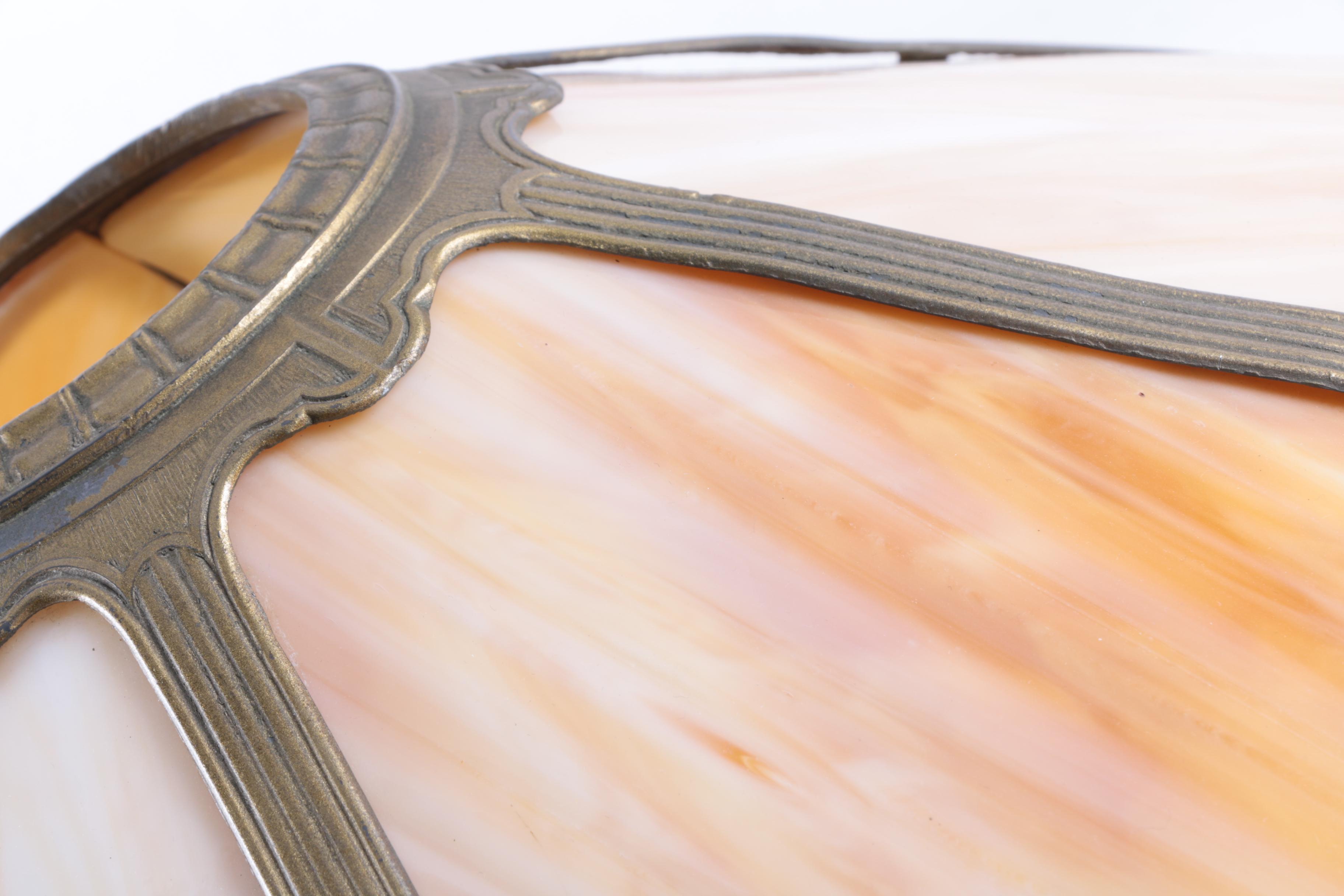 Vintage Tiffany-Style Slag Glass Table Lamp